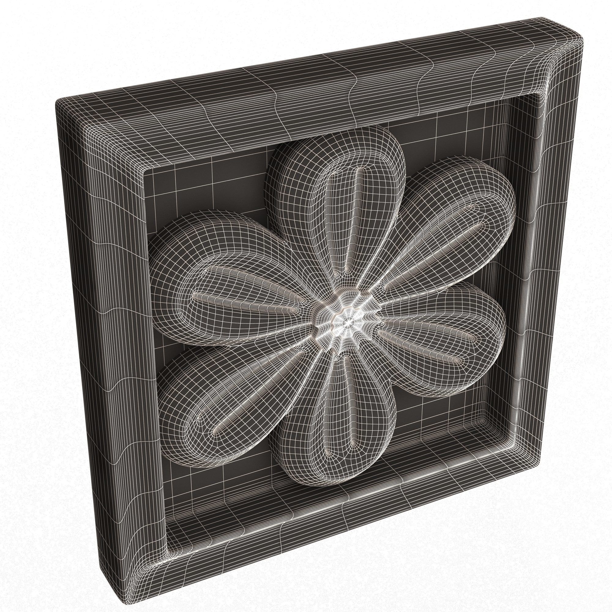 Rosette Carved Decoration CNC 027 Low-poly 3D model_10