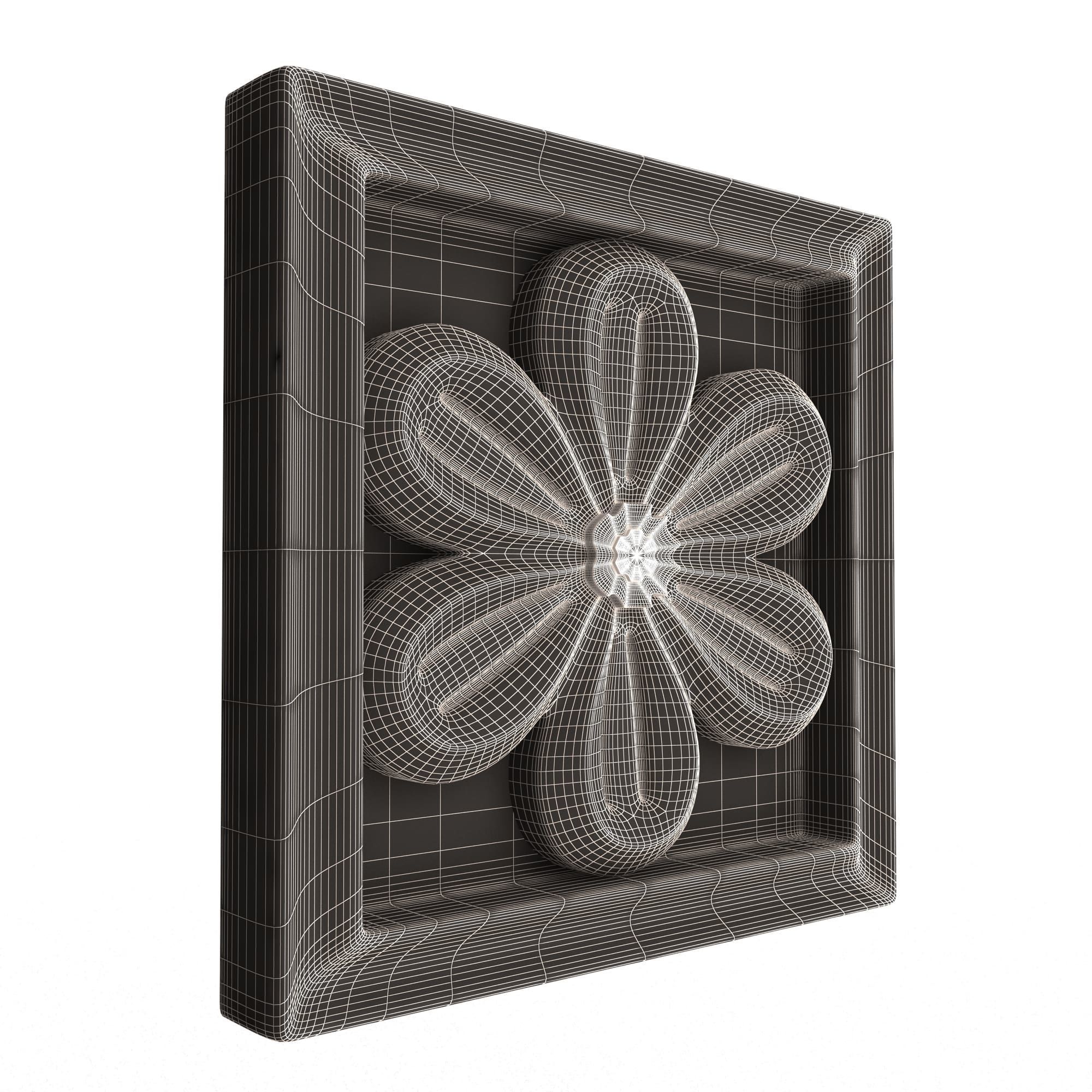 Rosette Carved Decoration CNC 027 Low-poly 3D model_12