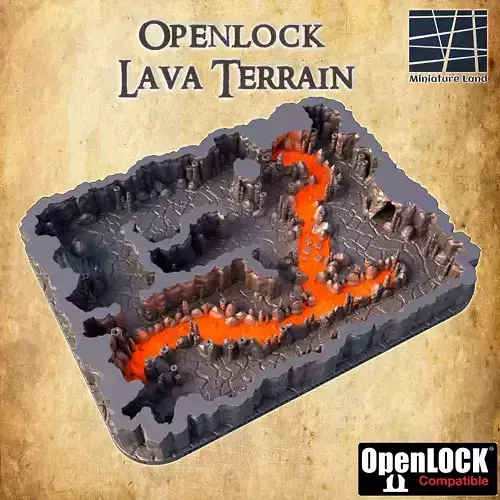 Openlock Lava Terrain  Tabletop Terrain 28 MM