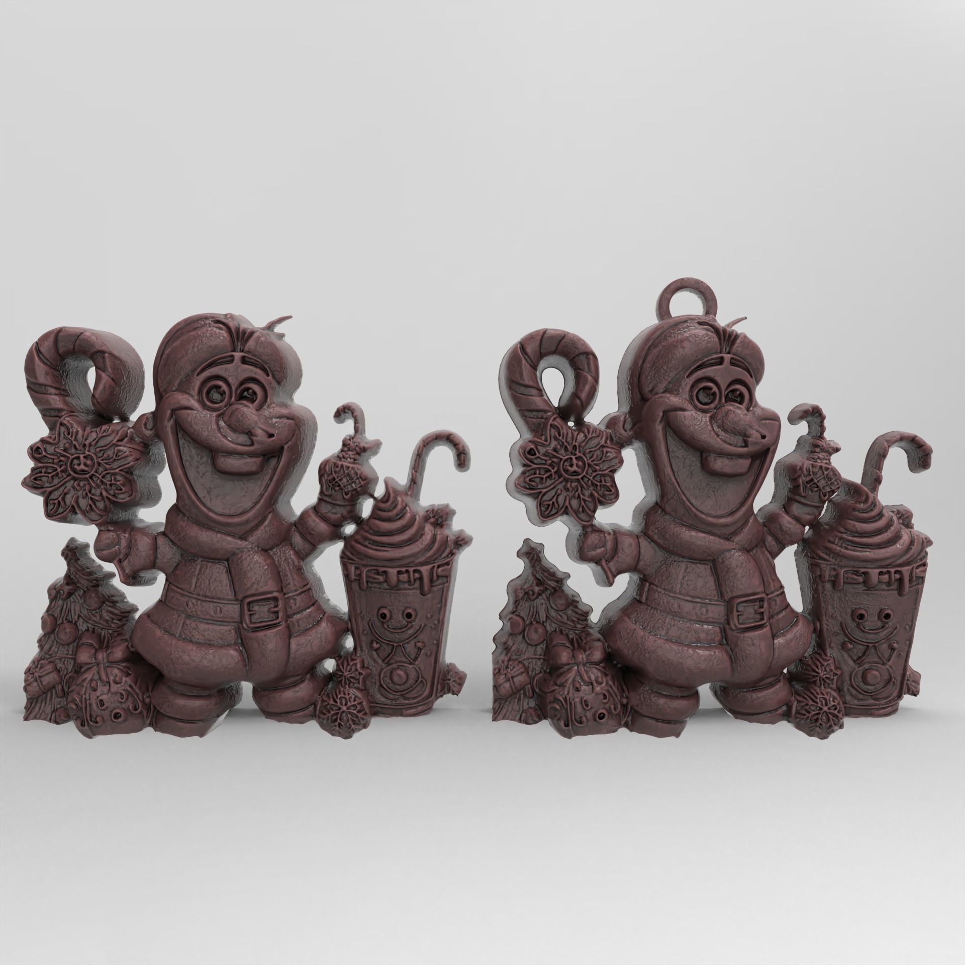 christmas olaf tree decor   3D print model_1