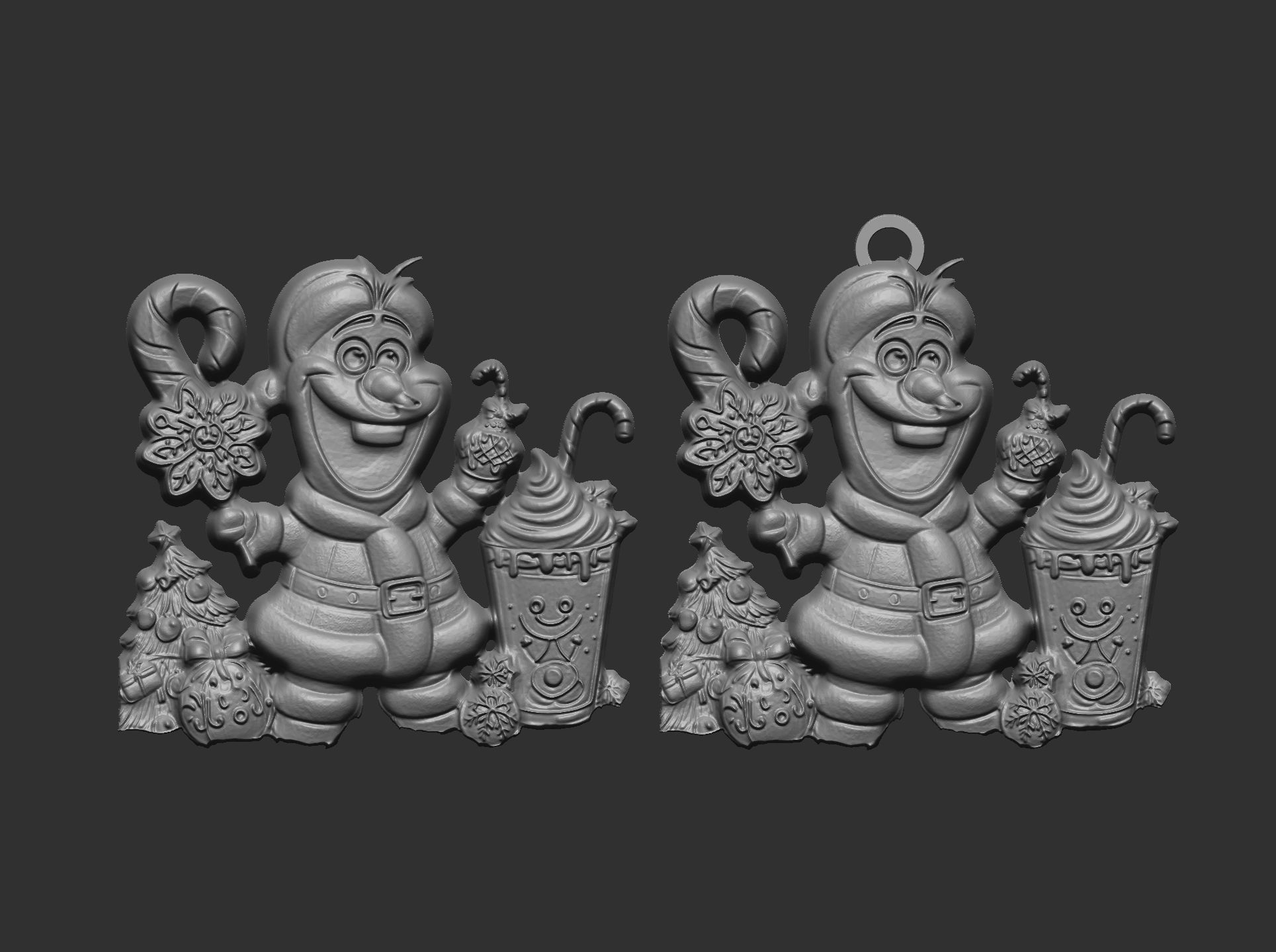 christmas olaf tree decor   3D print model_7