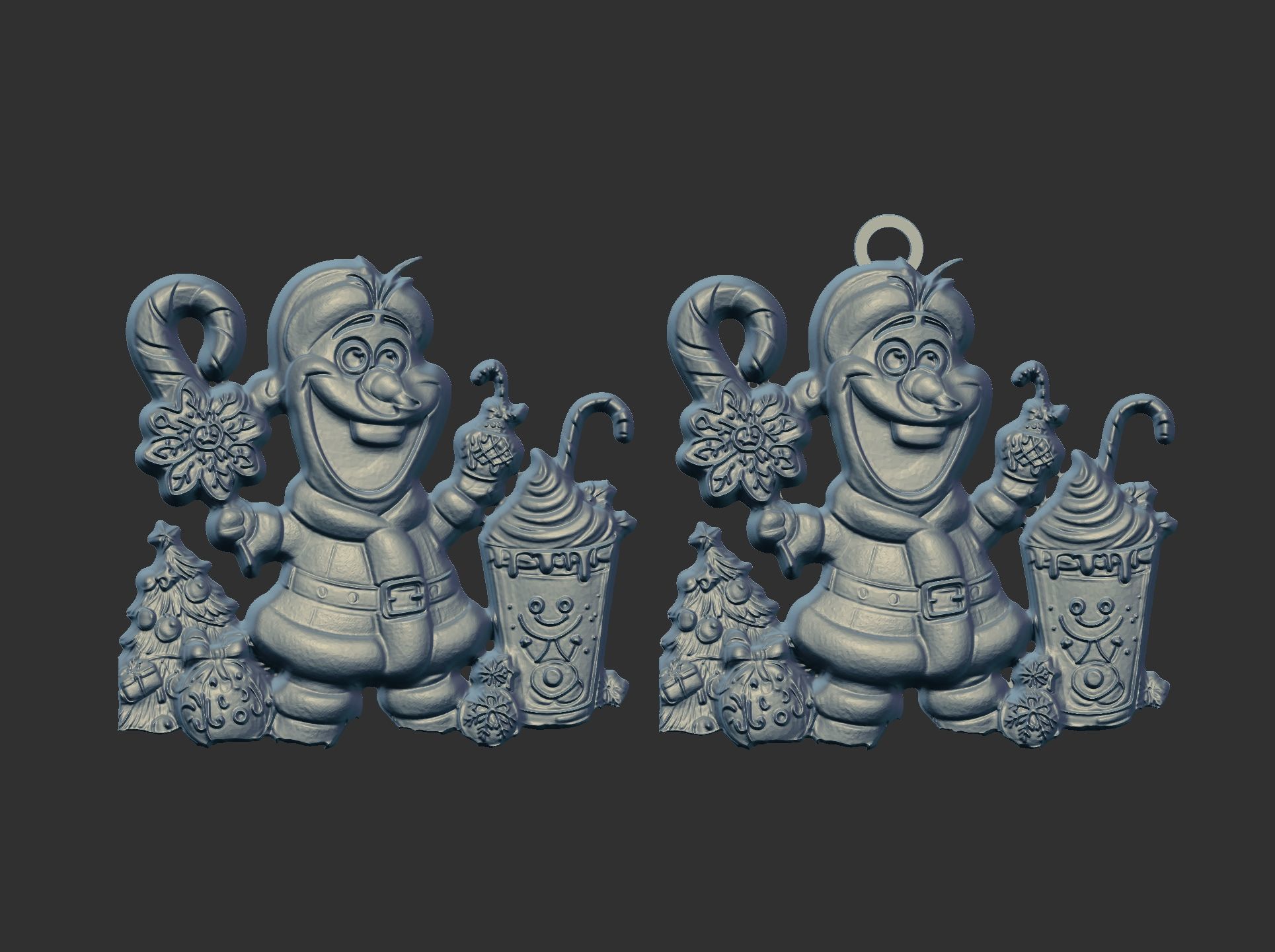 christmas olaf tree decor   3D print model_4