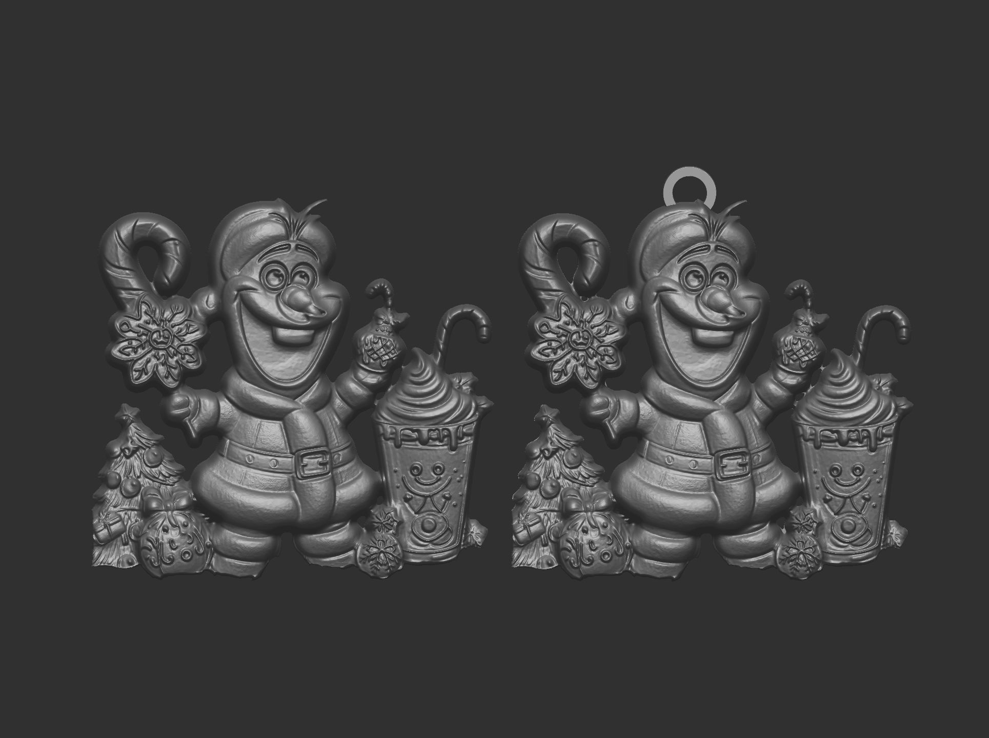 christmas olaf tree decor   3D print model_3