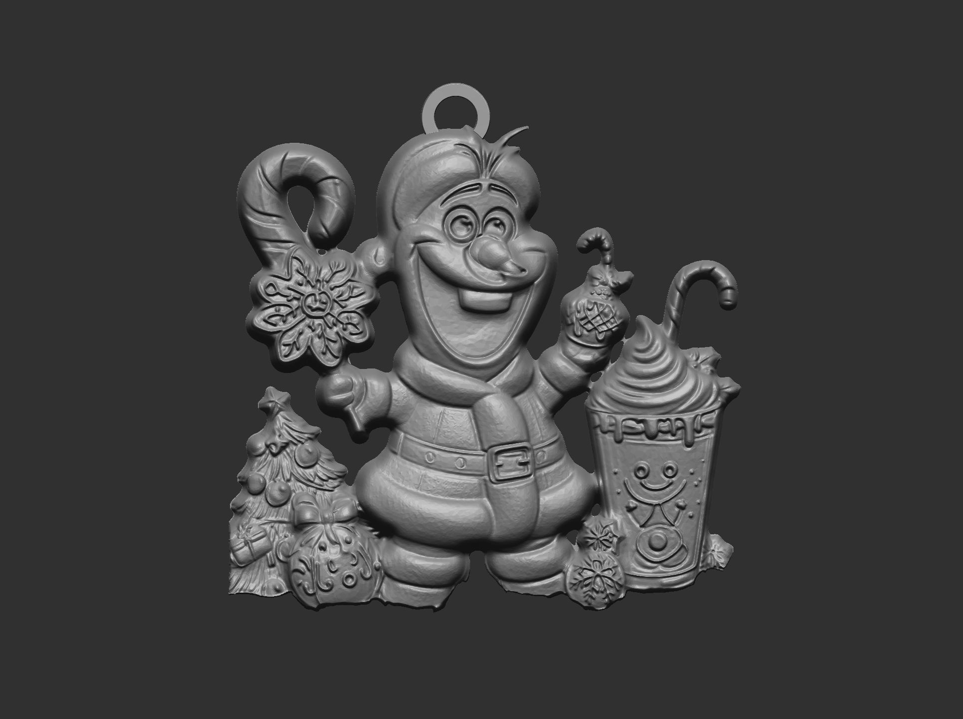 christmas olaf tree decor   3D print model_5