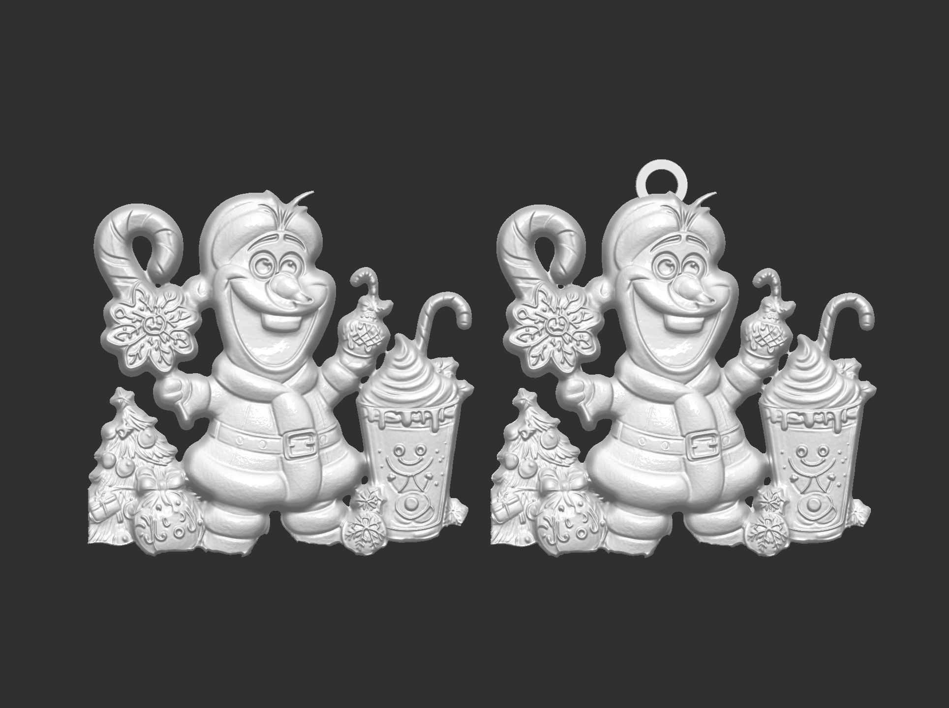 christmas olaf tree decor   3D print model_9