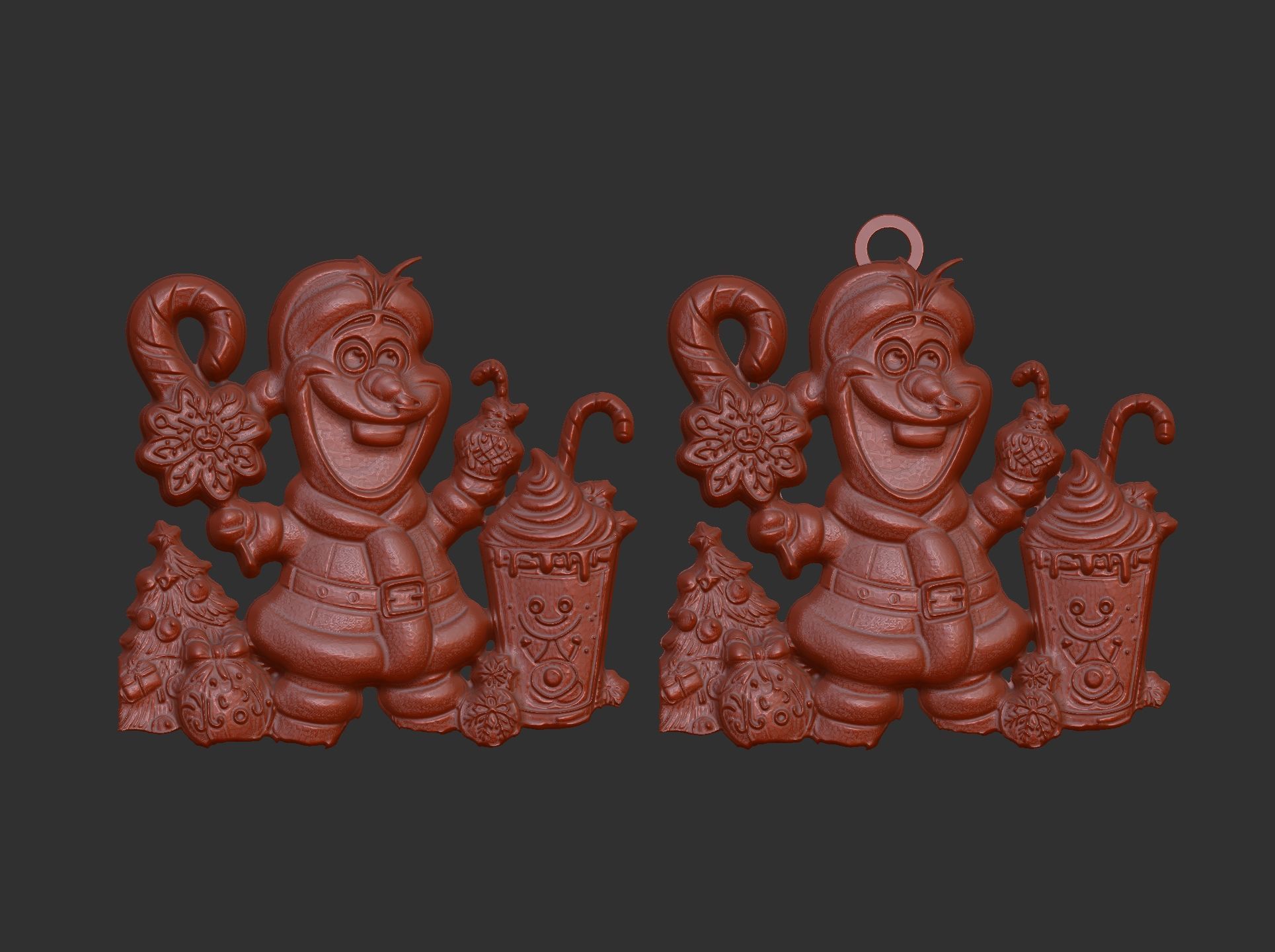 christmas olaf tree decor   3D print model_6