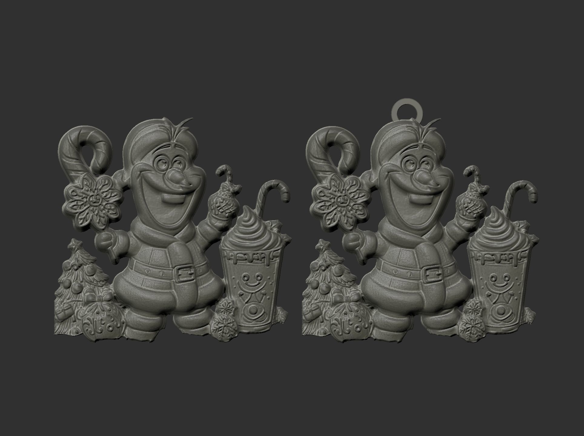 christmas olaf tree decor   3D print model_8