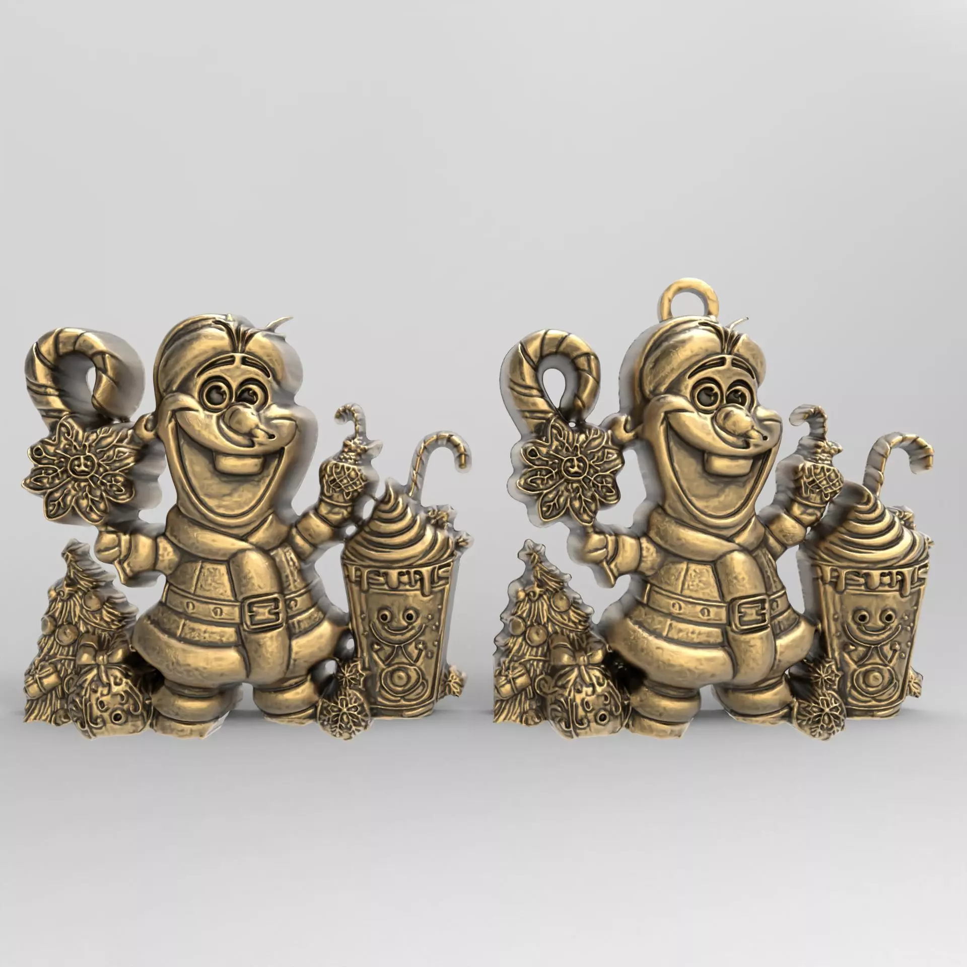 christmas olaf tree decor   3D print model_0