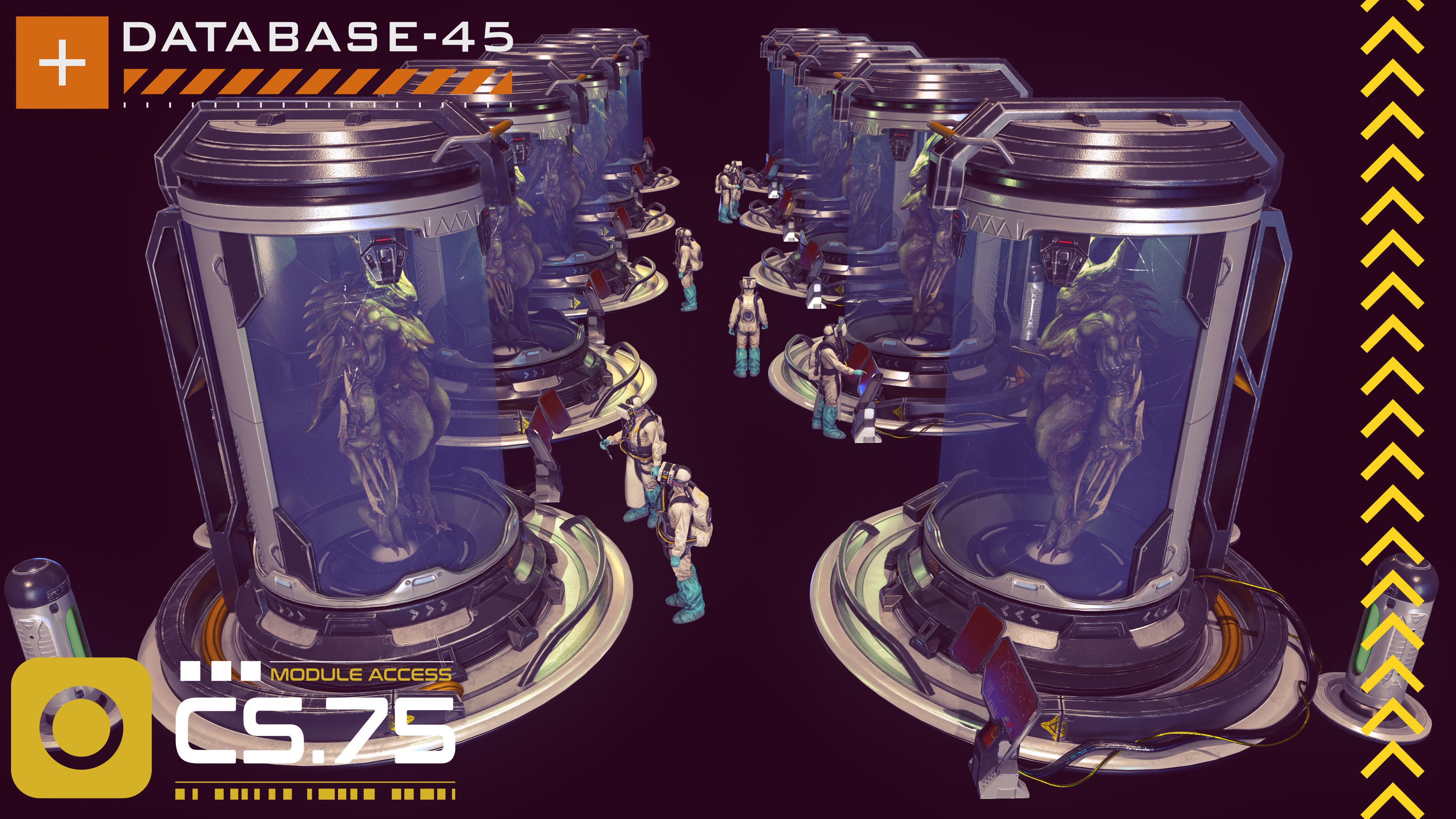 Monster In Capsule Low-poly 3D model_17