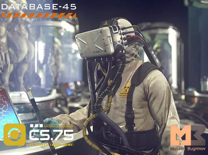 Monster In Capsule Low-poly 3D model_0