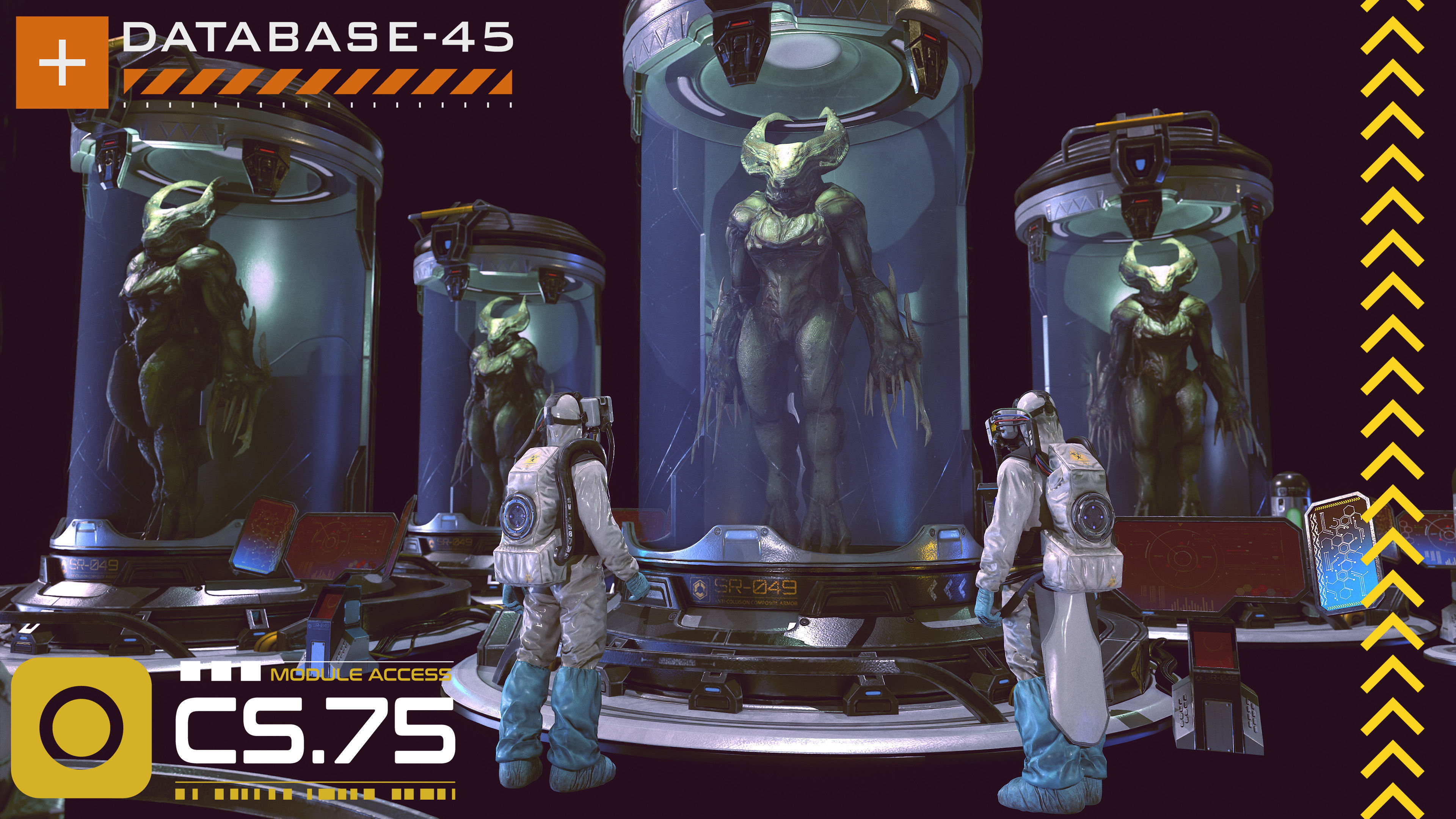 Monster In Capsule Low-poly 3D model_12