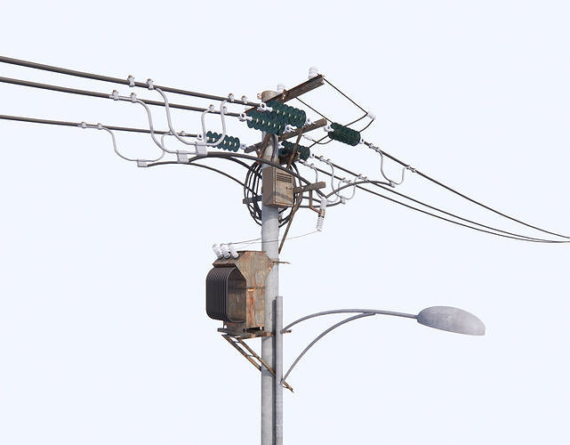 Utility Power Pole Street 3D model