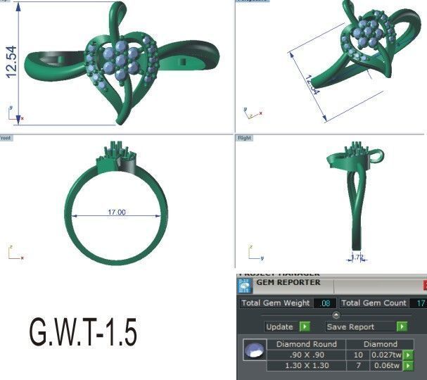 Women Ring Render 3dm STL OBJ FBX Details 3D print model_8