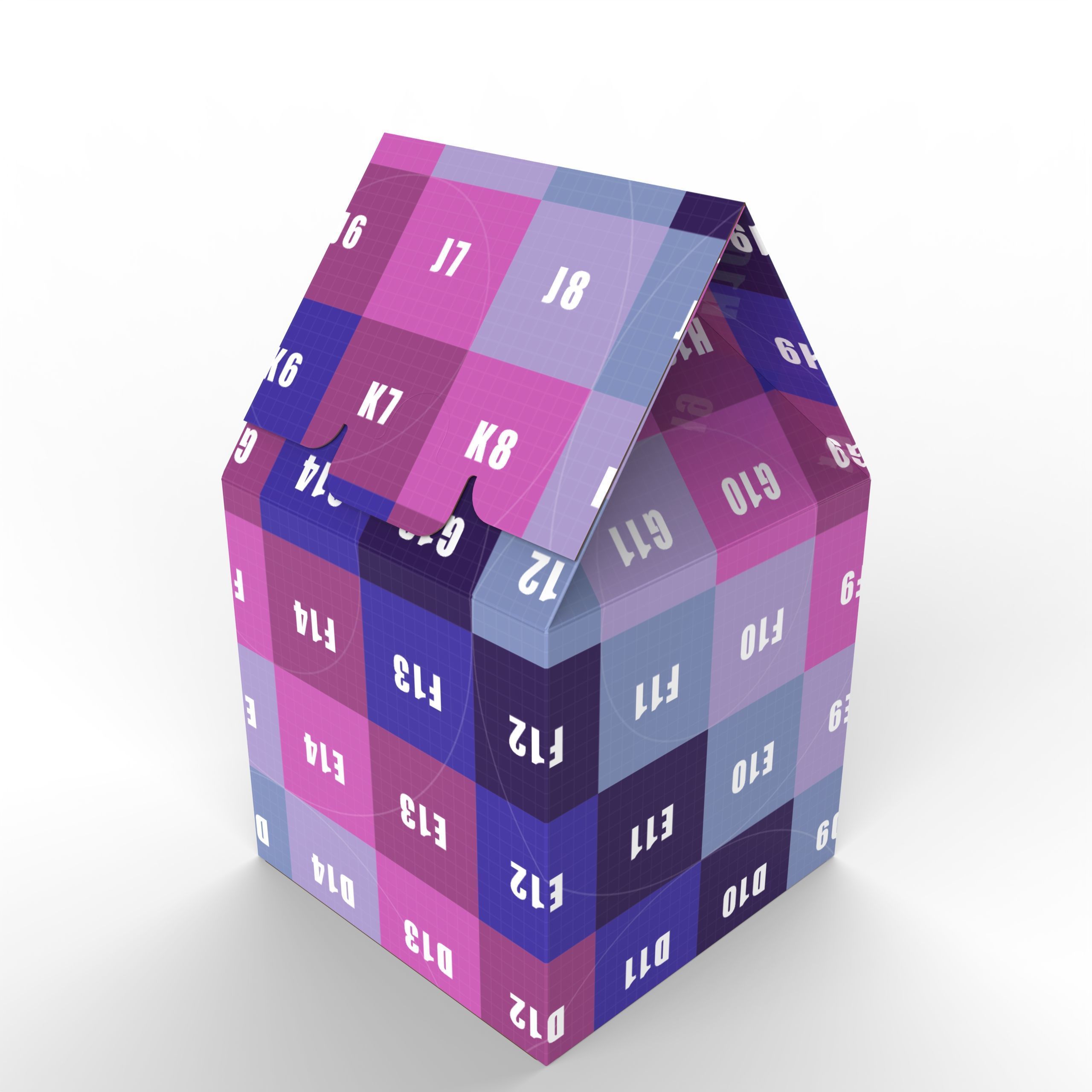 Gable Top Cardboard Packaging Box 120x120x80mm Texture_8