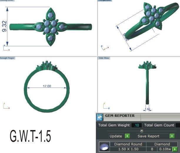 Women Ring Render 3dm STL OBJ FBX Details 3D print model_8