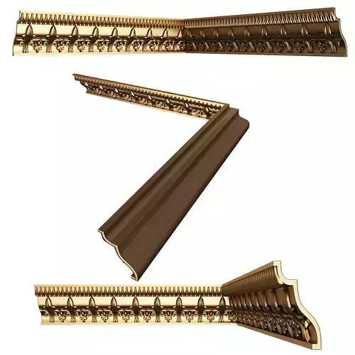 Cornice Decoration Molding 049 90 Degree Low-poly 3D model