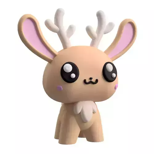 Cute Cryptid Jackalope Art Toy Figure - Royalty-Free 3D print model