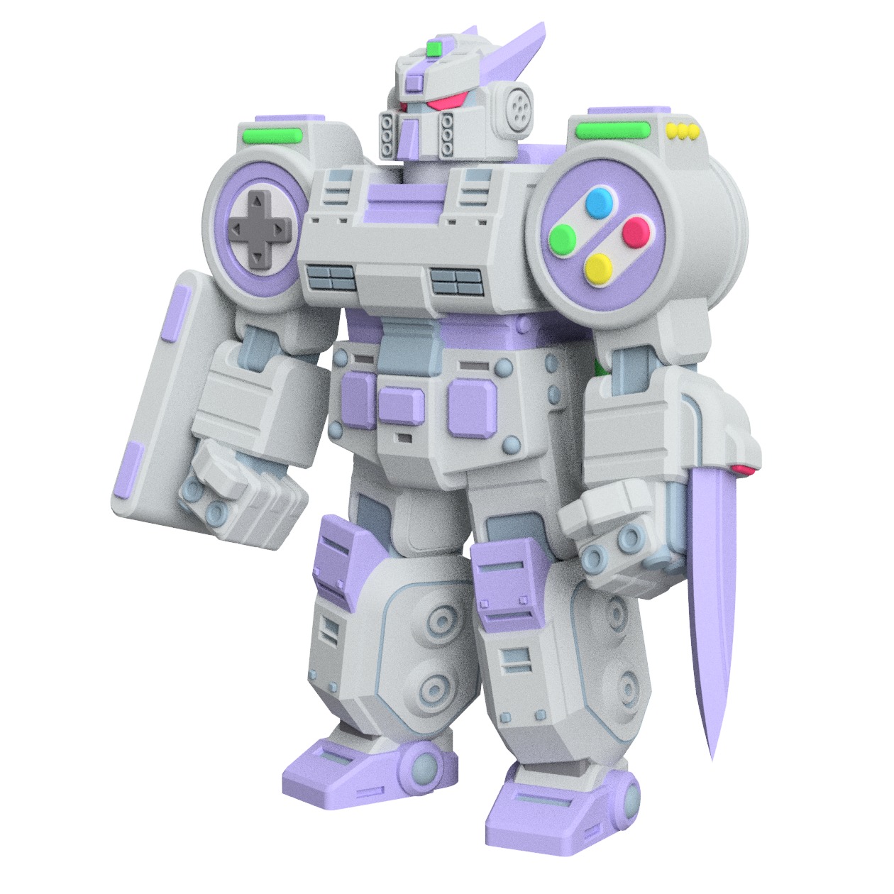 Super Phantom Commander Retro Gaming Tabletop Mech Miniature 3D print model_1