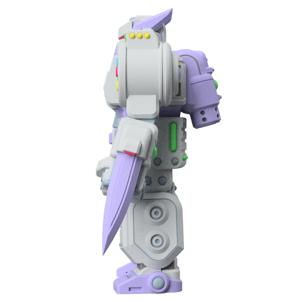 Super Phantom Commander Retro Gaming Tabletop Mech Miniature 3D print model_2