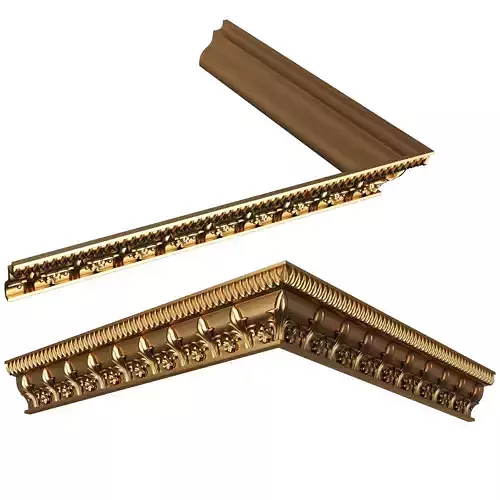Cornice Decoration Molding 049 270 Degree Low-poly 3D model