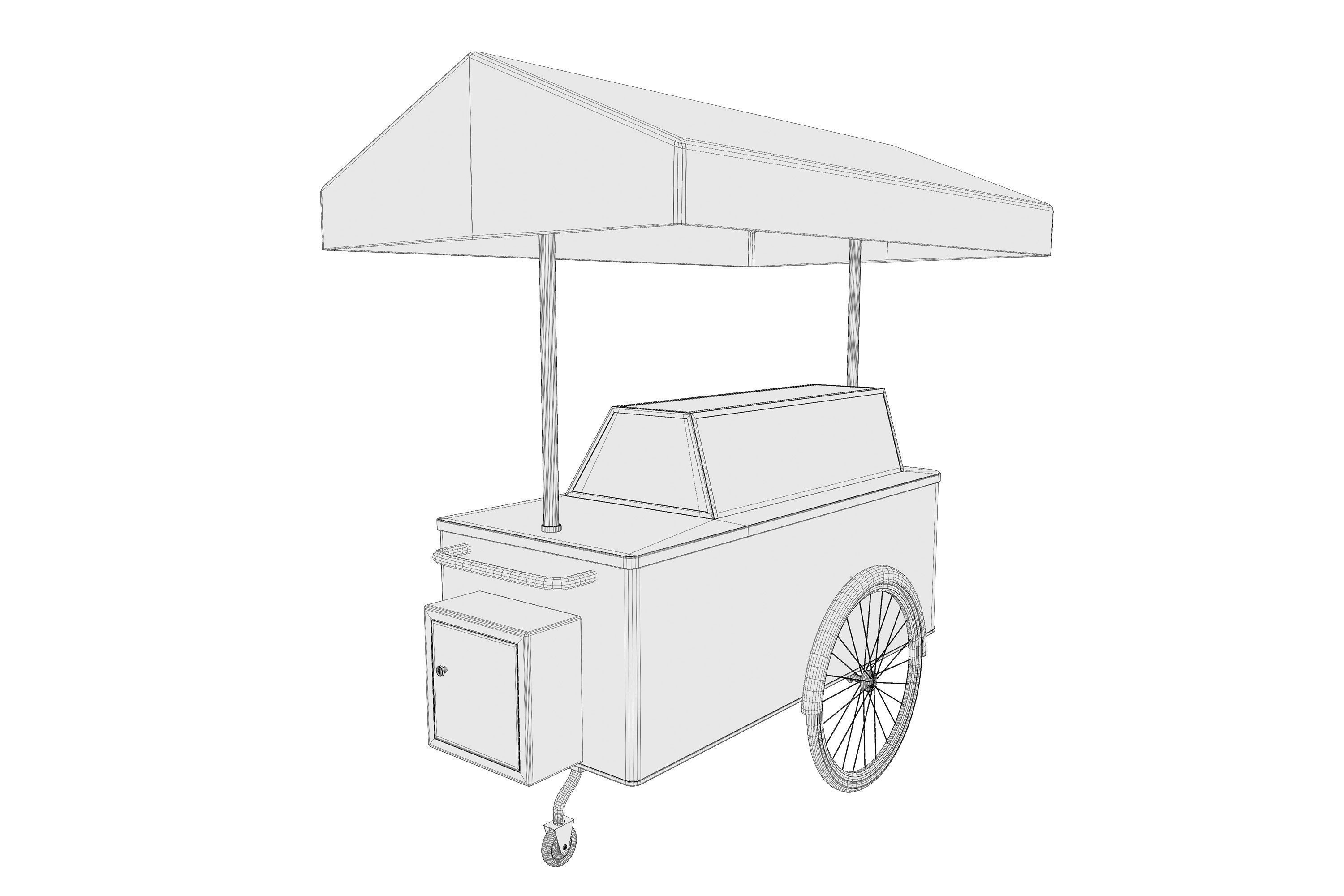 ice cream cart 3D model_8