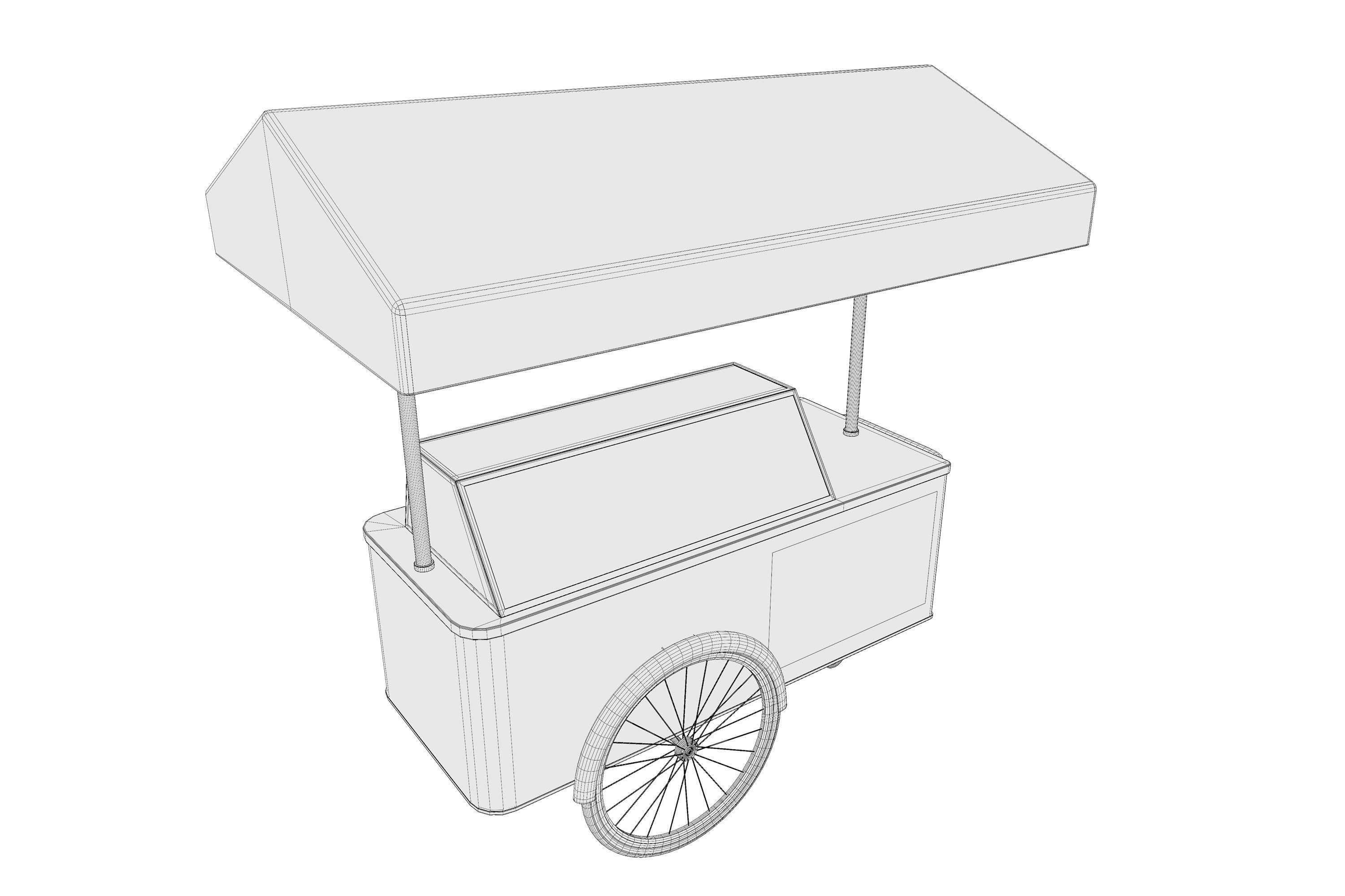 ice cream cart 3D model_11