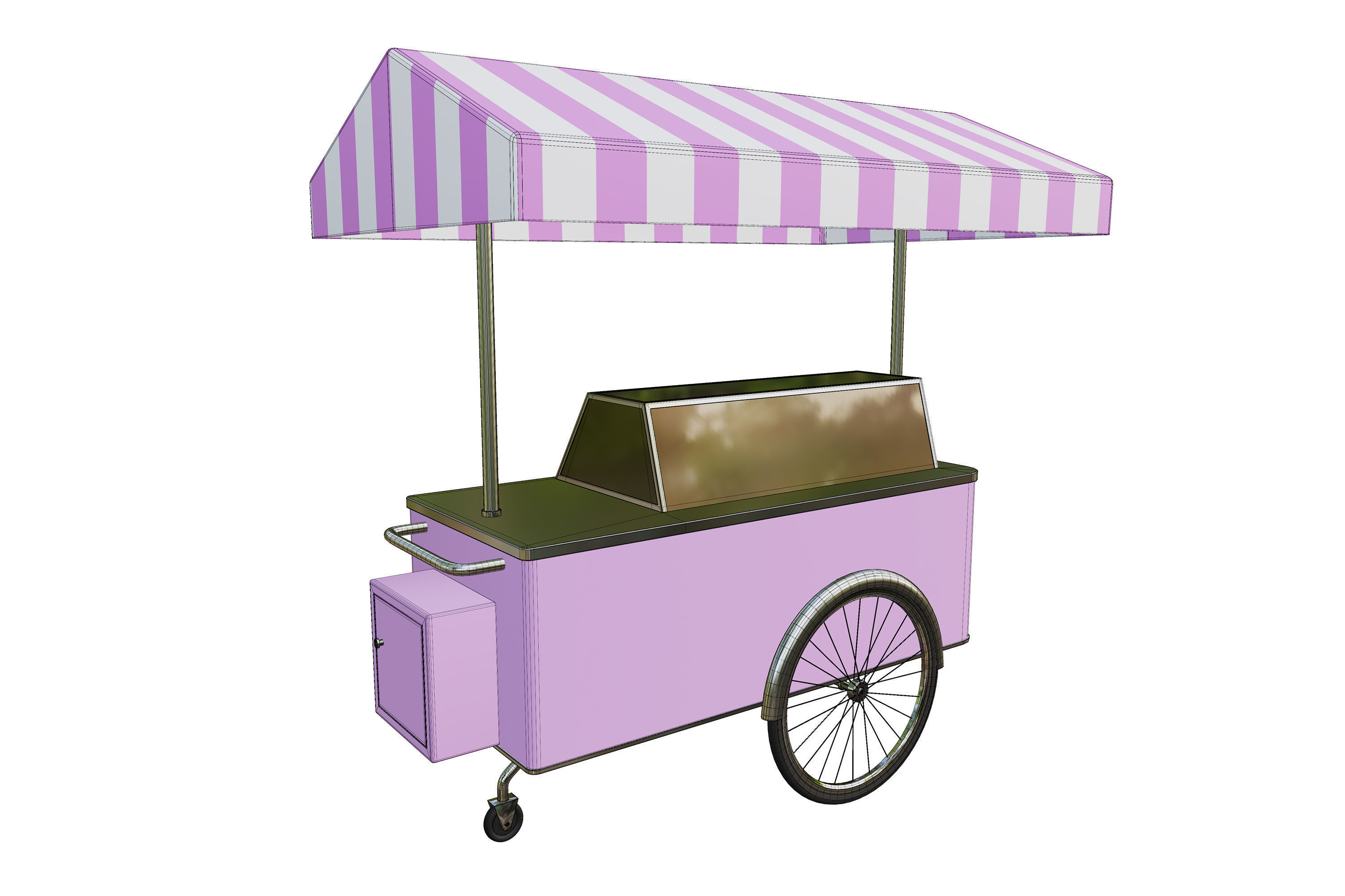 ice cream cart 3D model_12