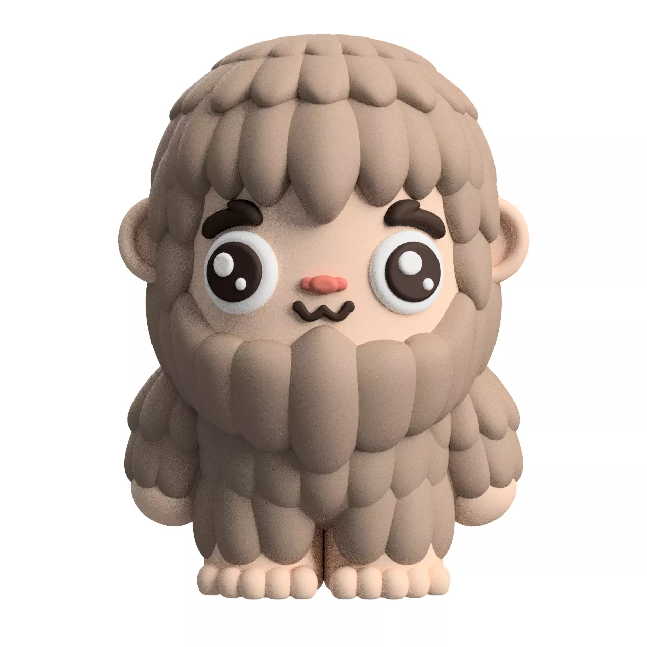 Cute Cryptid Little Bigfoot Art Toy Figure 3D print model_0
