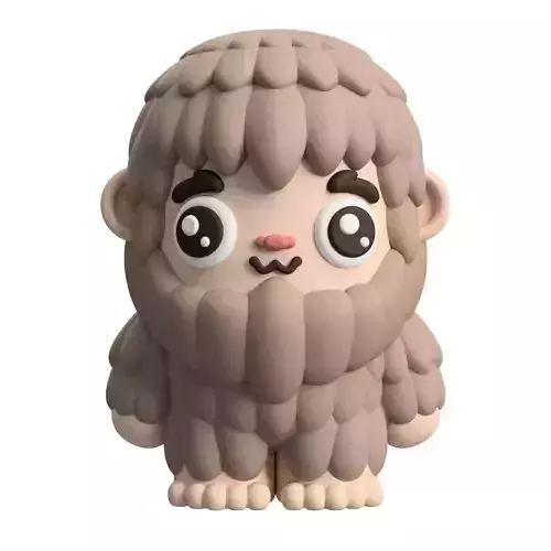 Cute Cryptid Little Bigfoot Art Toy Figure 3D print model