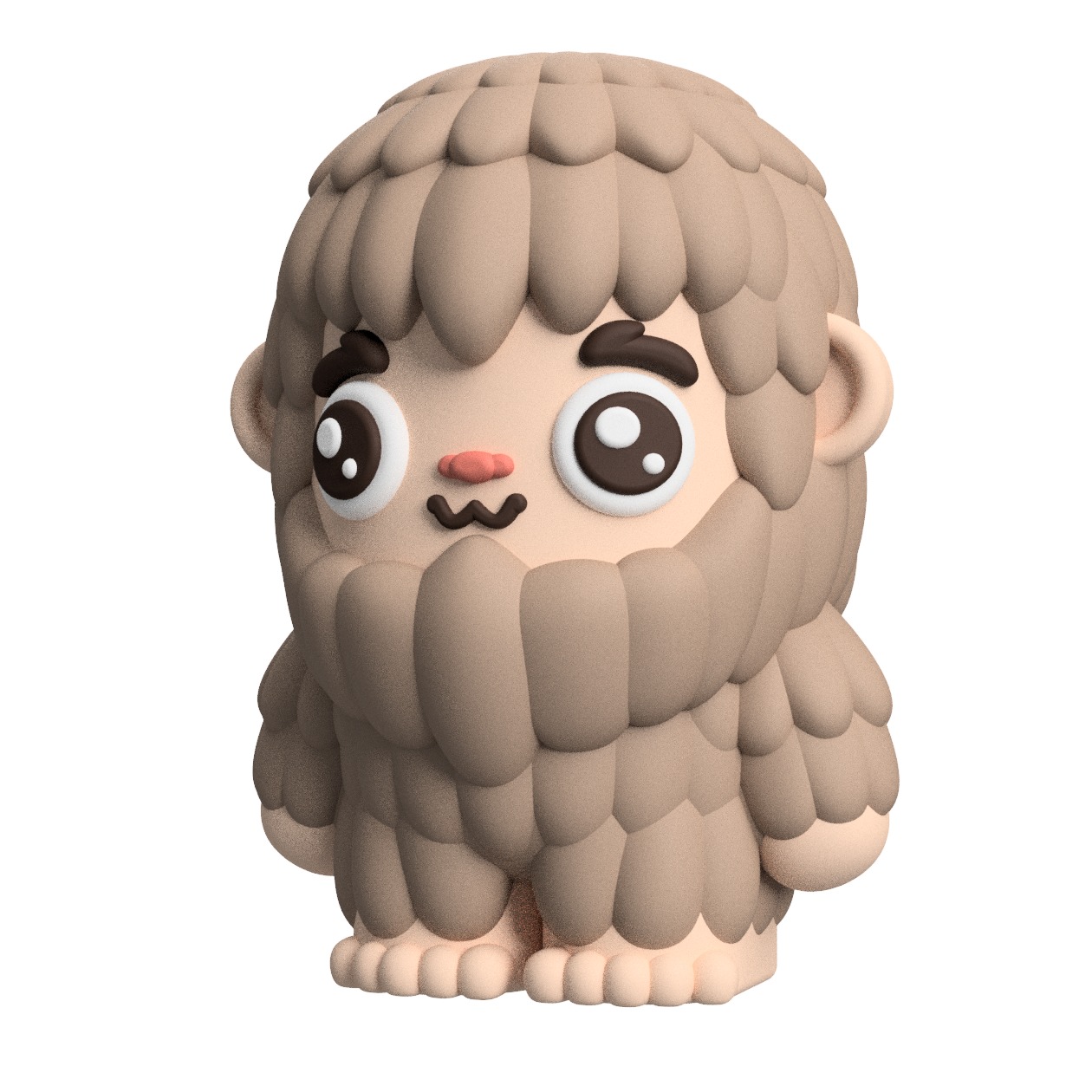 Cute Cryptid Little Bigfoot Art Toy Figure 3D print model_1