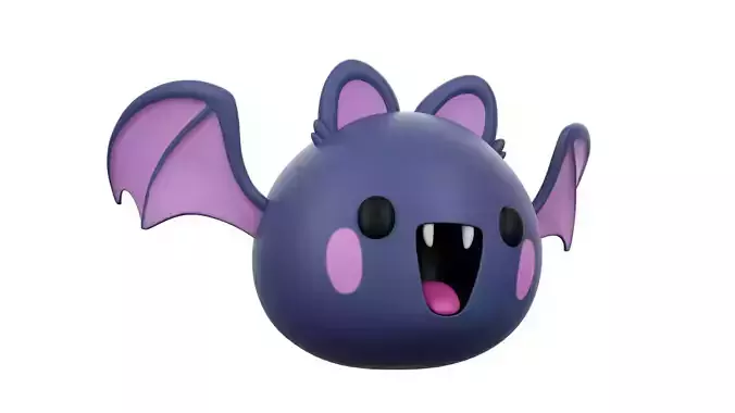 BAT Cartoon Maya Rigged Low-poly 3D model
