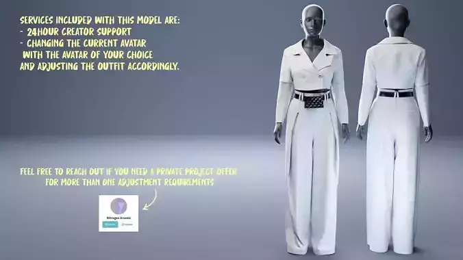 Grey Set of Tailored Blazer and Wide Leg Trouser with Waist Bag