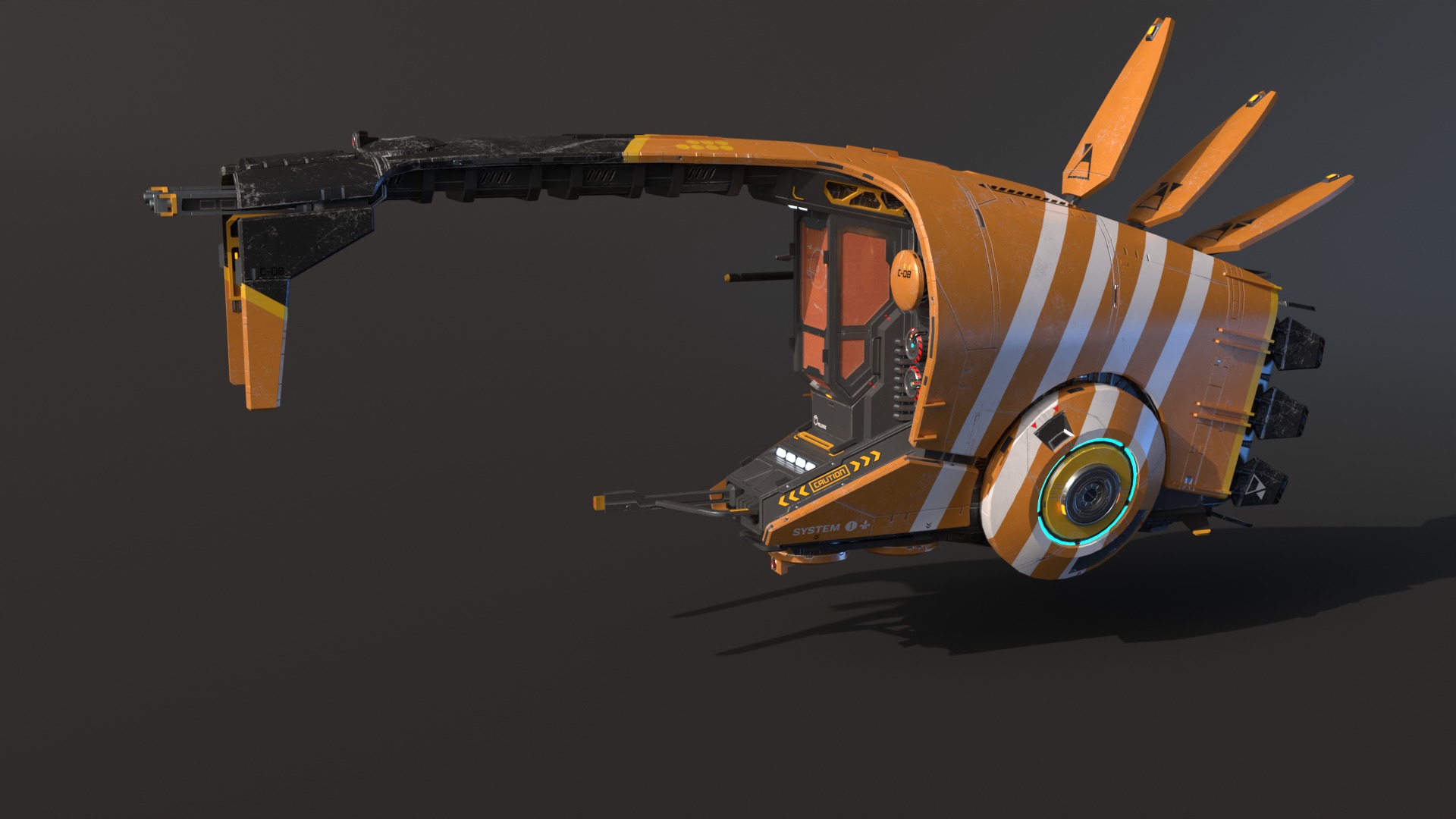 Spaceship Cobra Low-poly 3D model_3