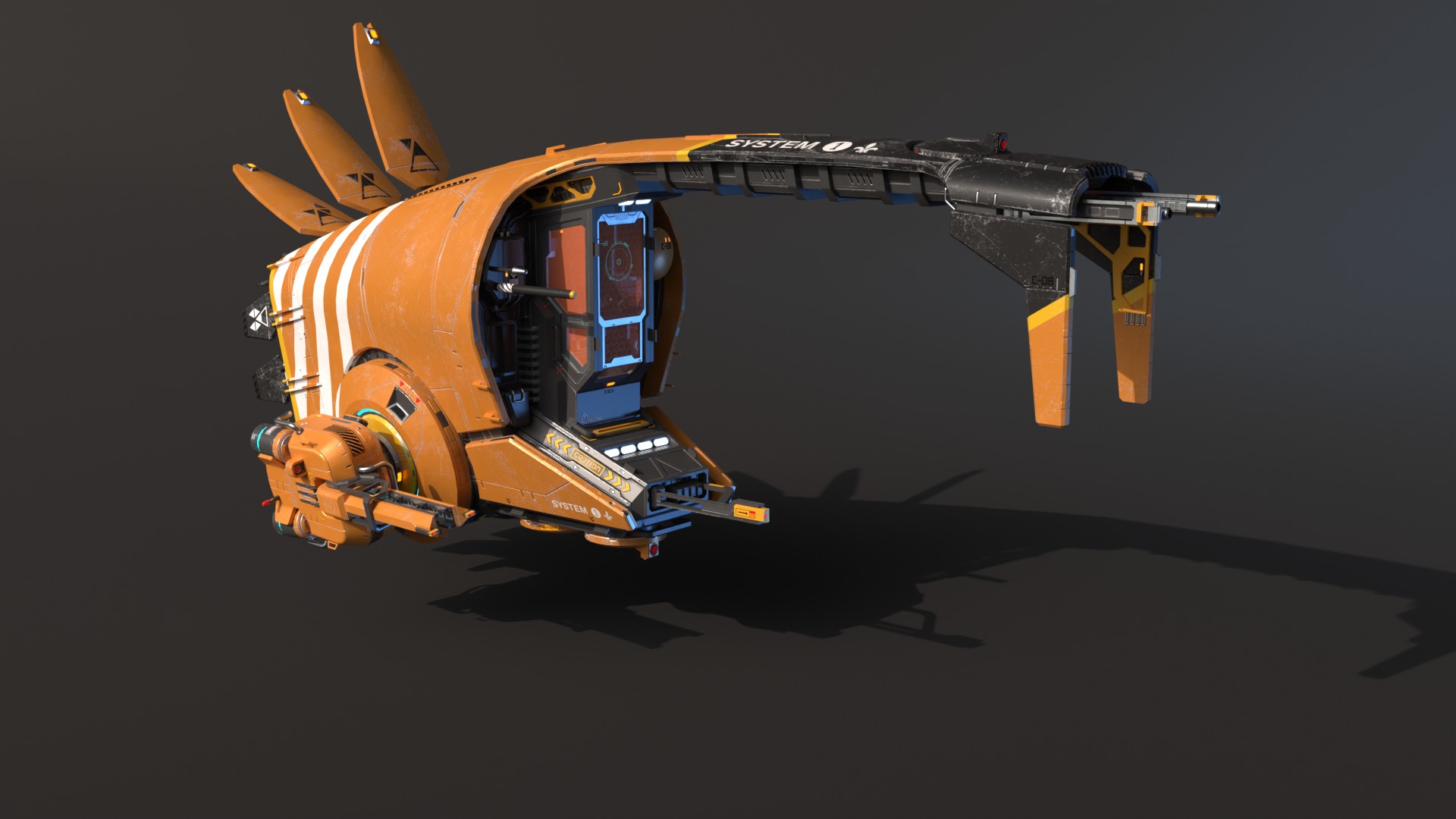 Spaceship Cobra Low-poly 3D model_2