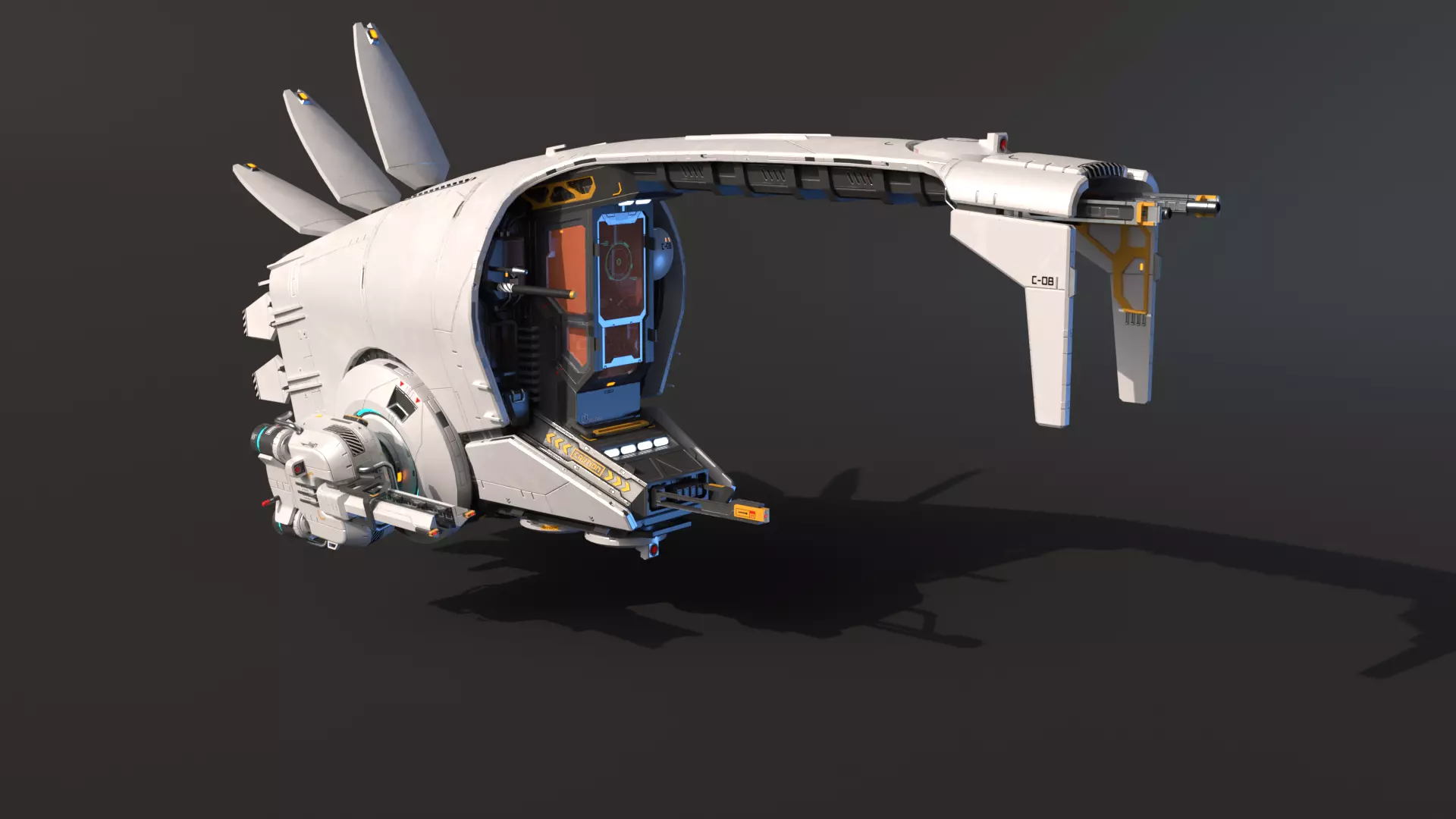 Spaceship Cobra Low-poly 3D model_0