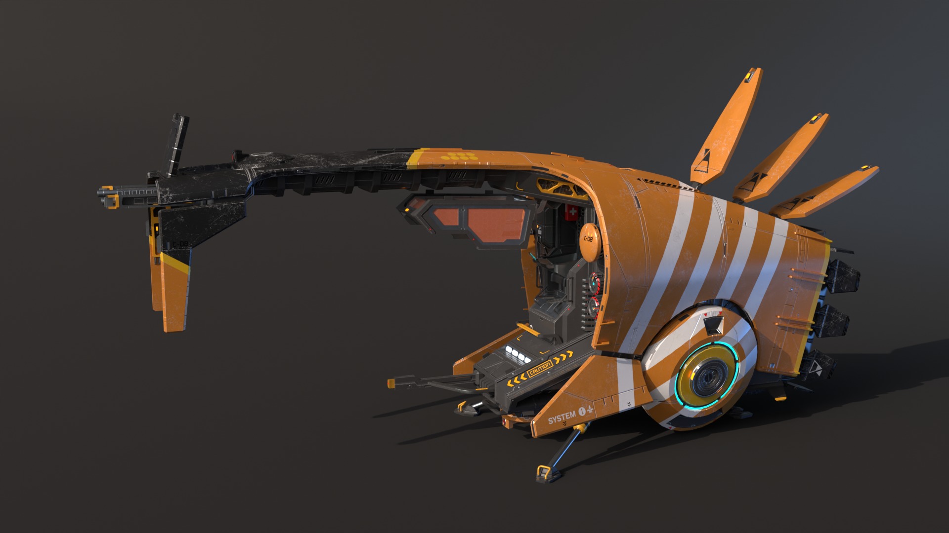 Spaceship Cobra Low-poly 3D model_6