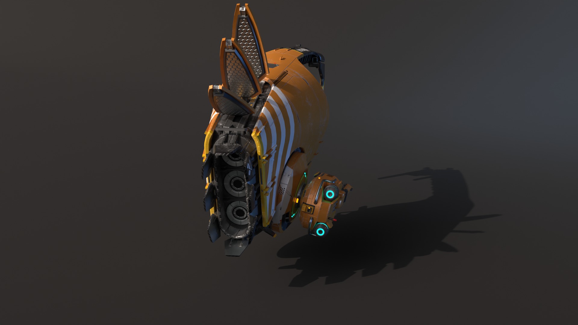 Spaceship Cobra Low-poly 3D model_4