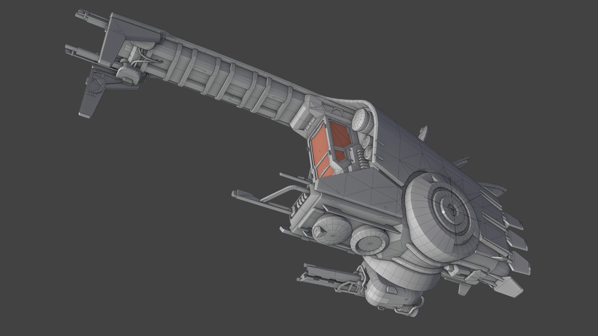 Spaceship Cobra Low-poly 3D model_9