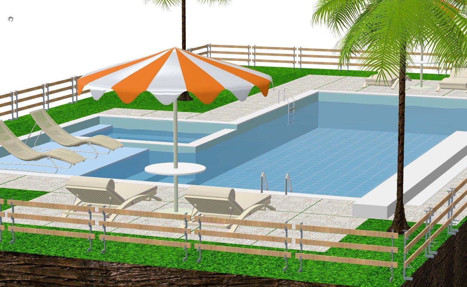 Swimming pool 3D model_5