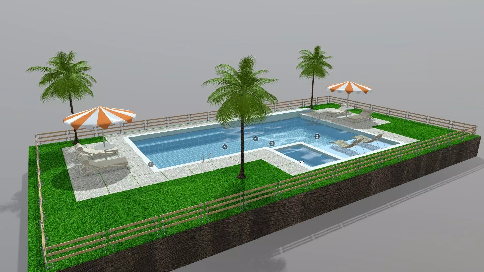 Swimming pool 3D model_0