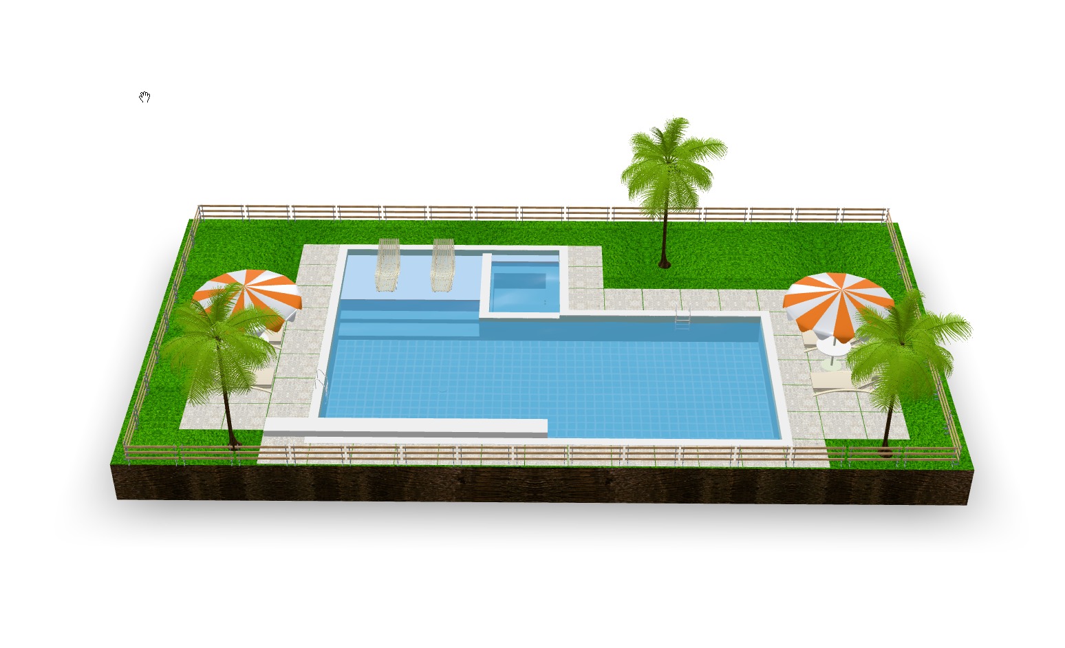Swimming pool 3D model_4