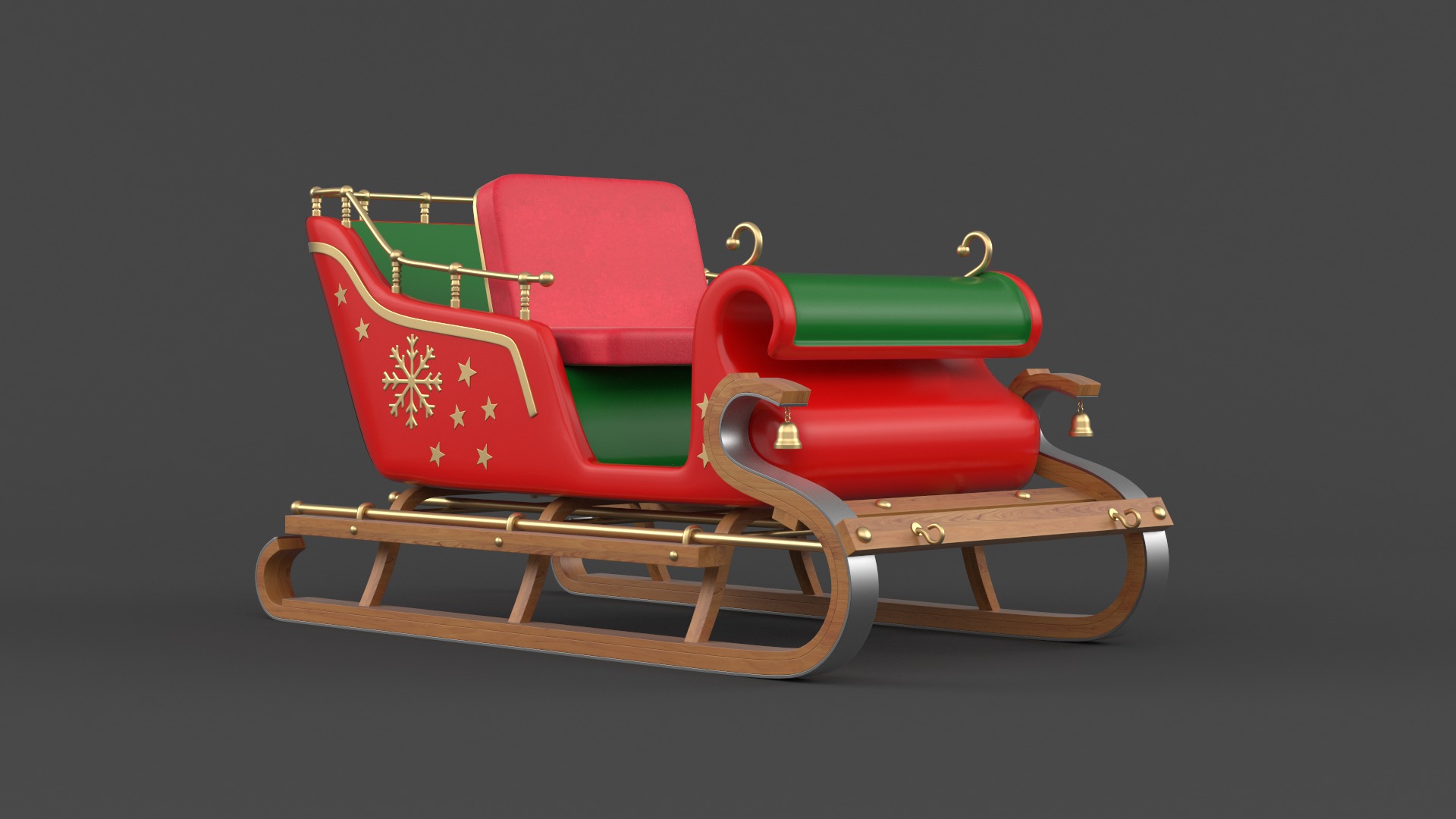 Santa Sleigh 3D model_1
