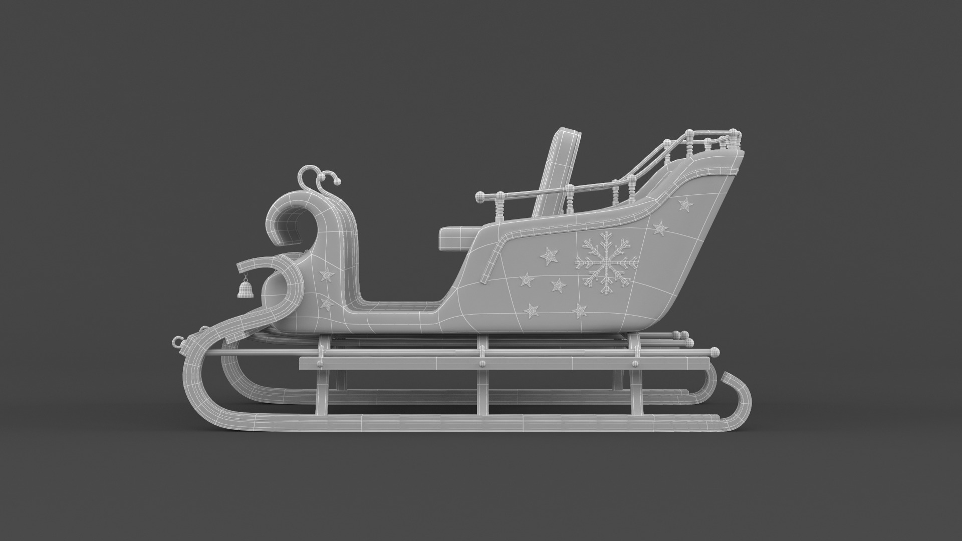 Santa Sleigh 3D model_10