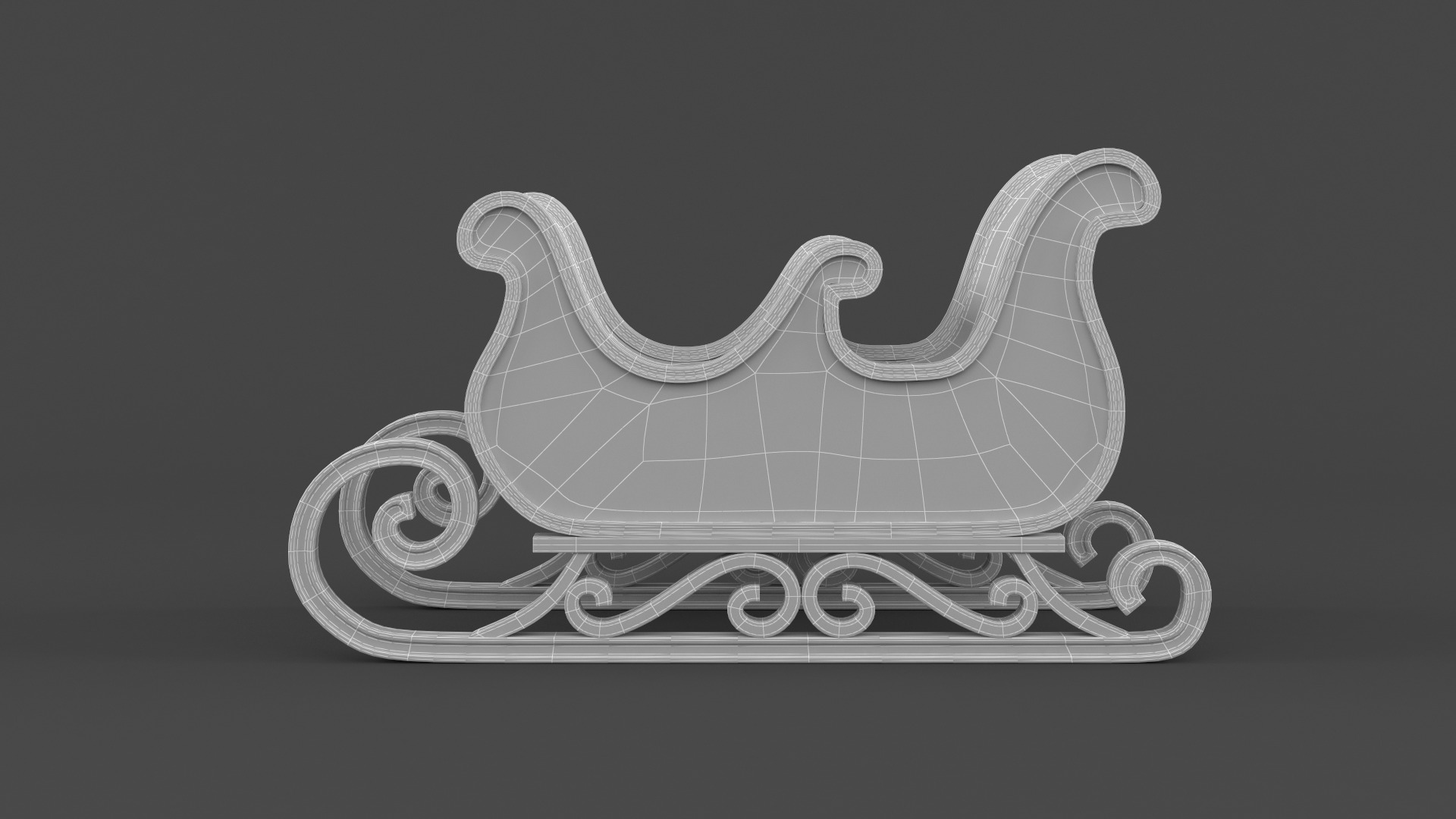 Santa Sleigh 3D model_15