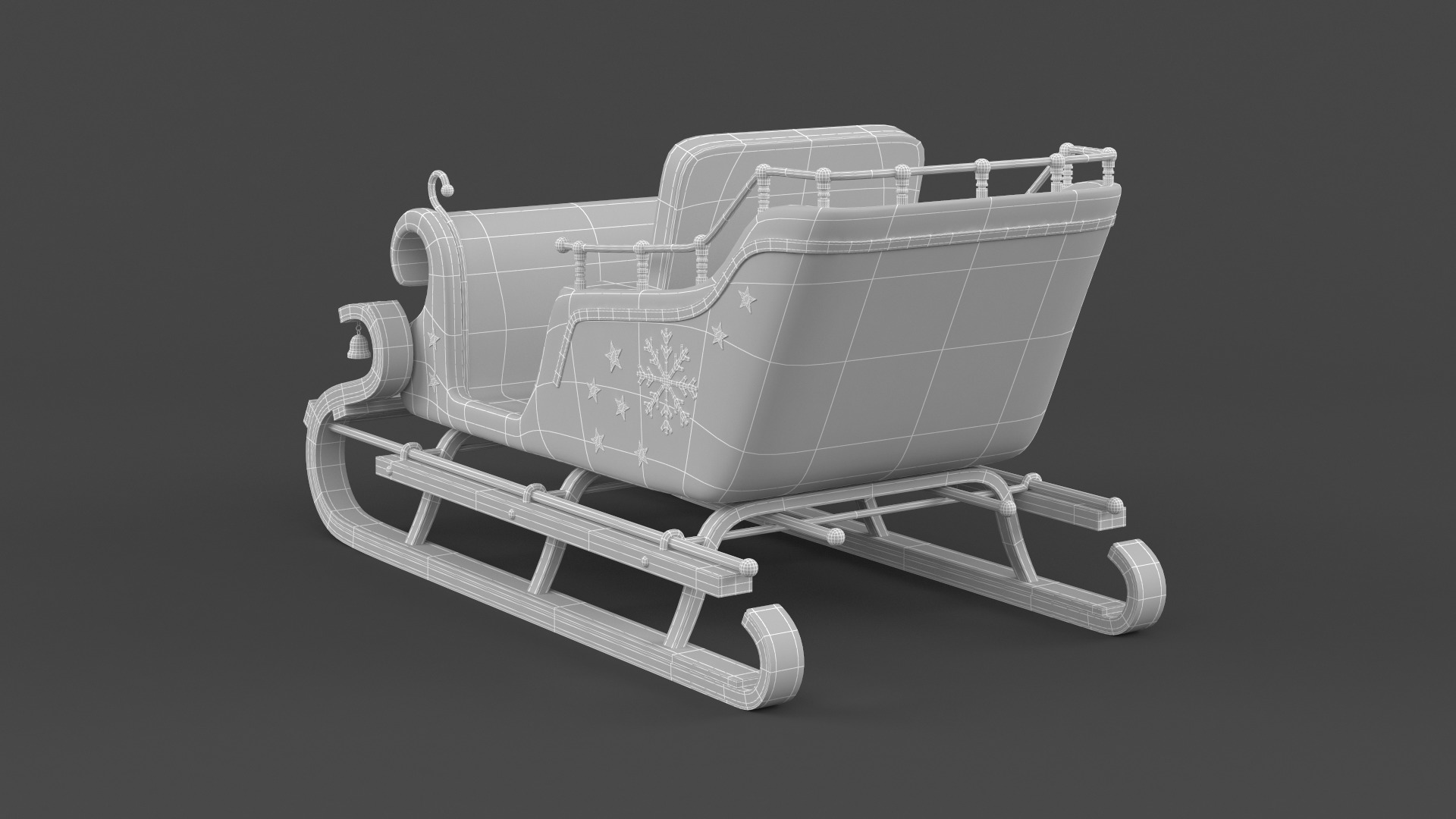 Santa Sleigh 3D model_11