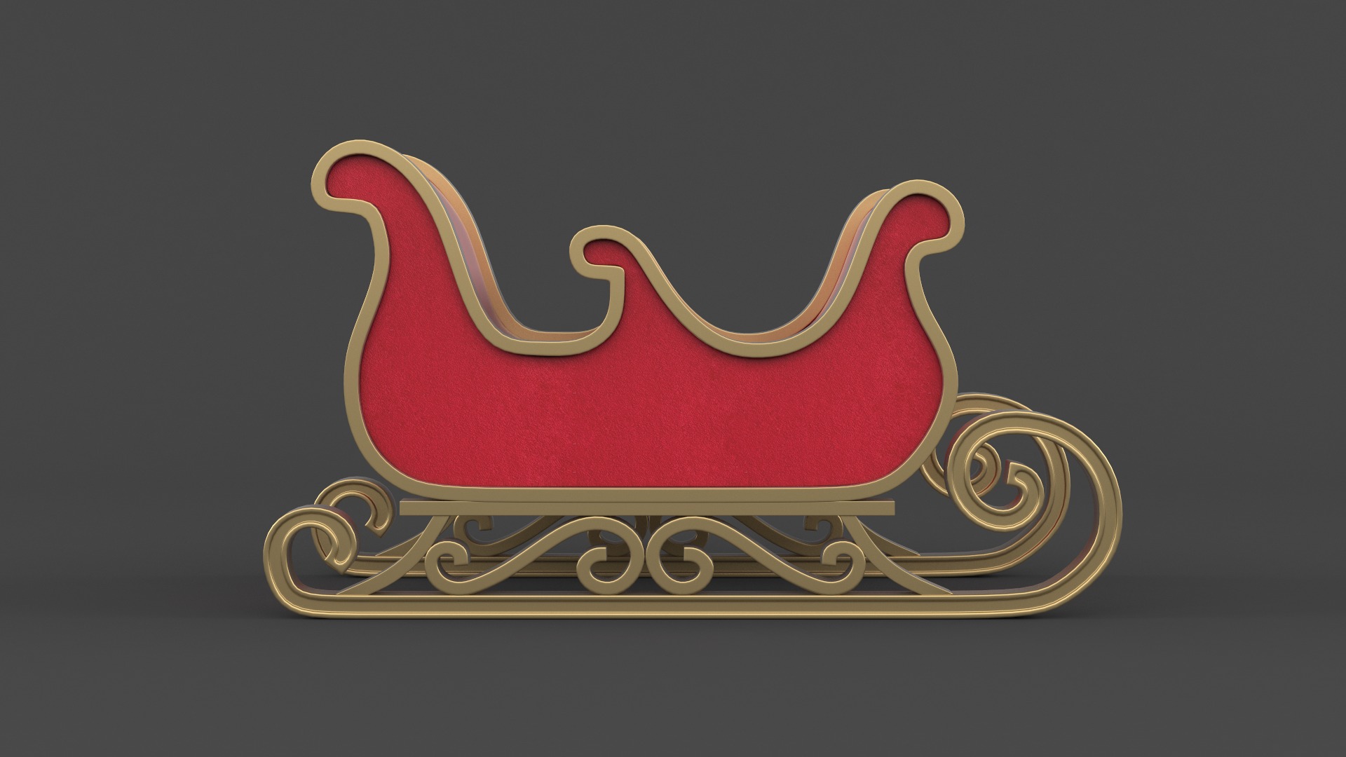 Santa Sleigh 3D model_5