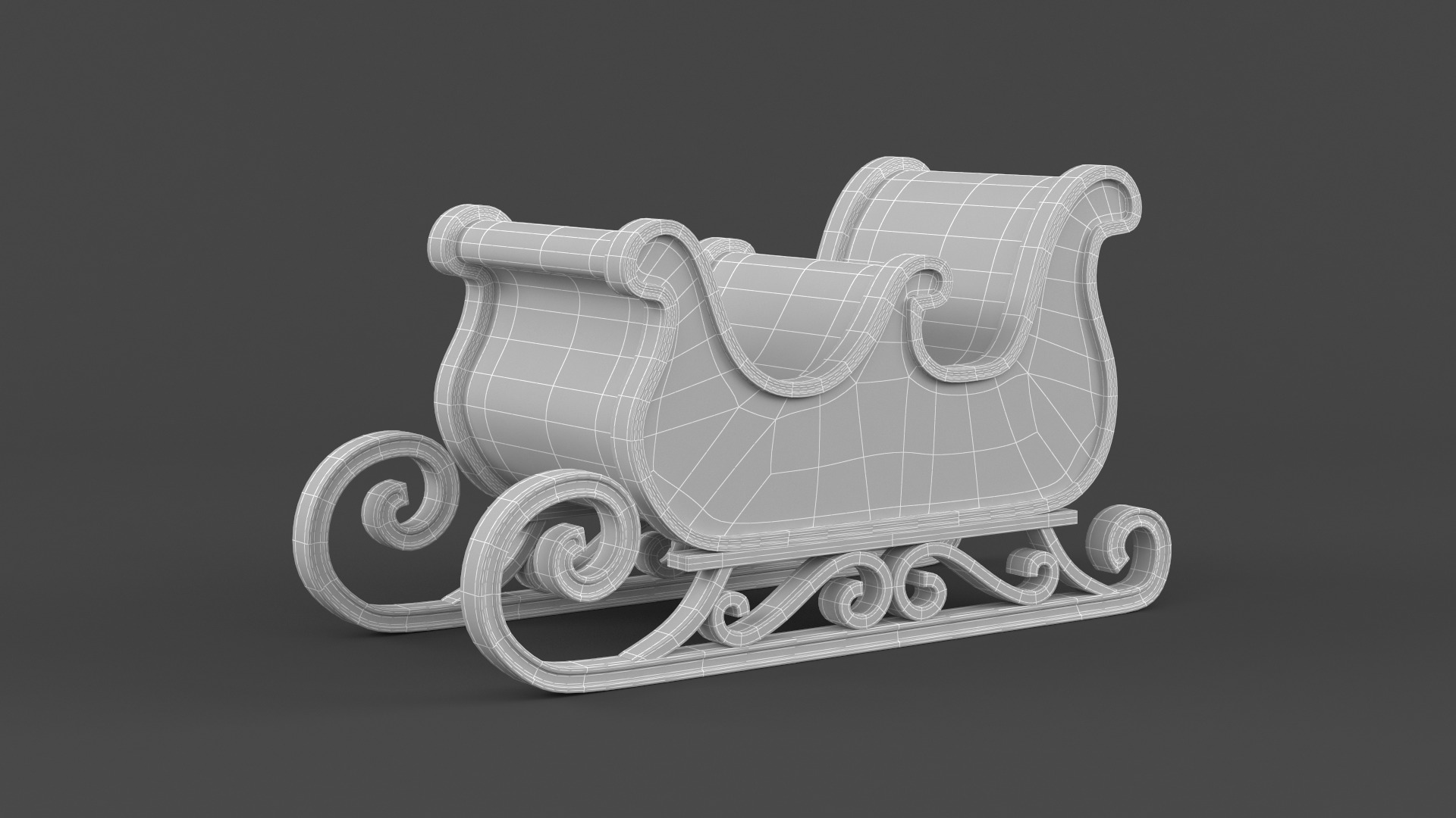 Santa Sleigh 3D model_12