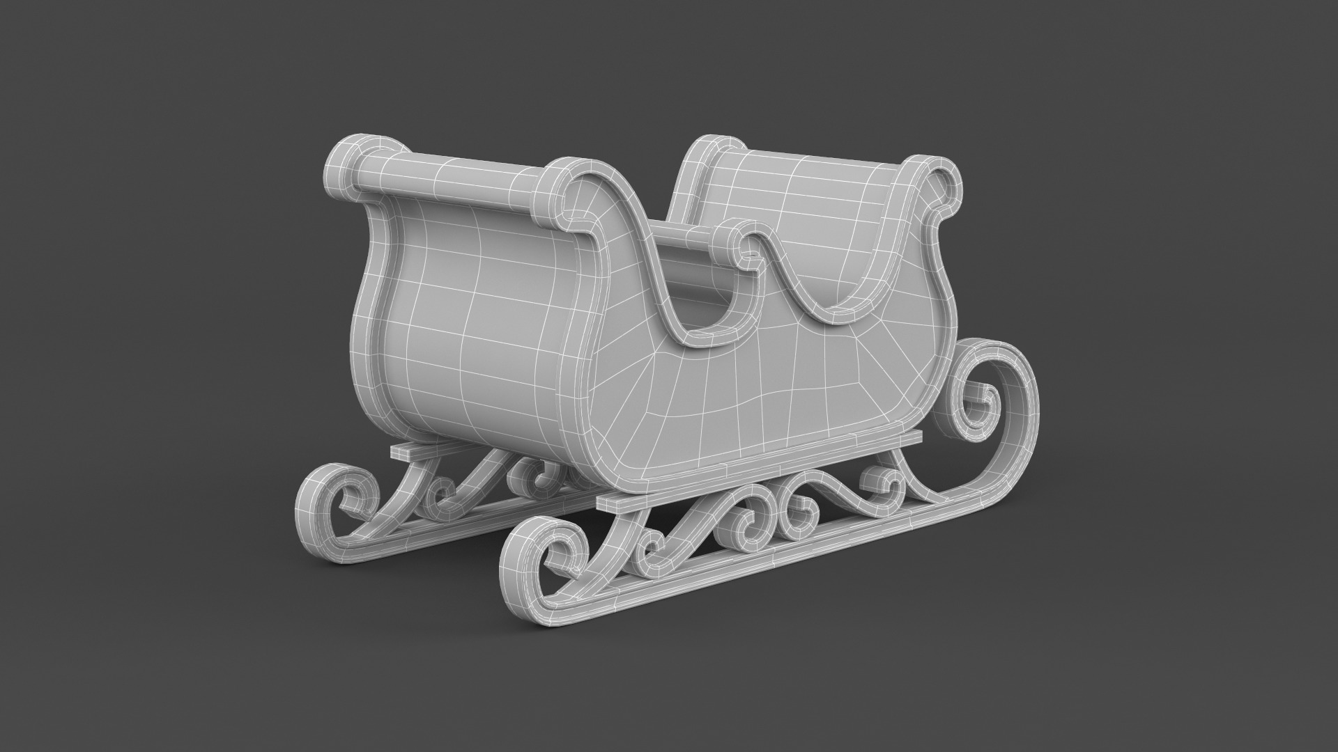 Santa Sleigh 3D model_14