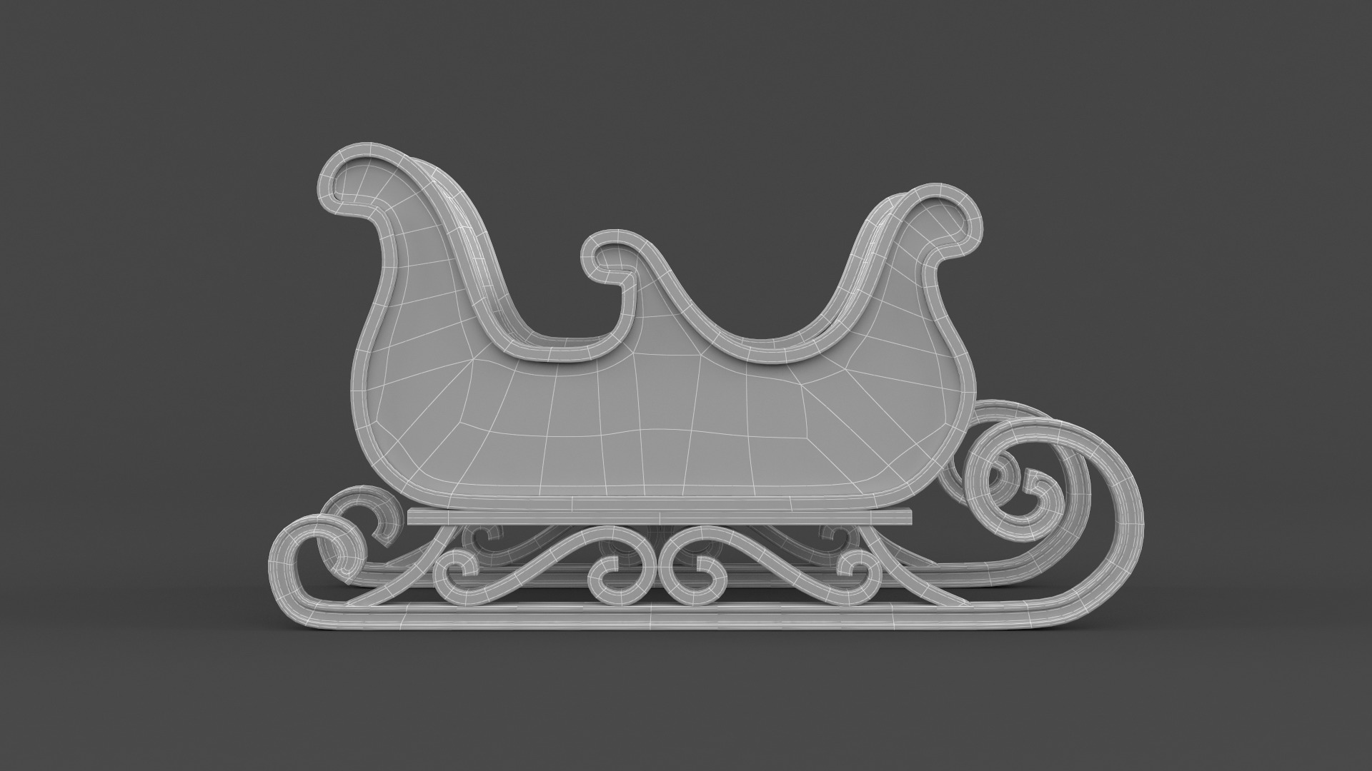 Santa Sleigh 3D model_13