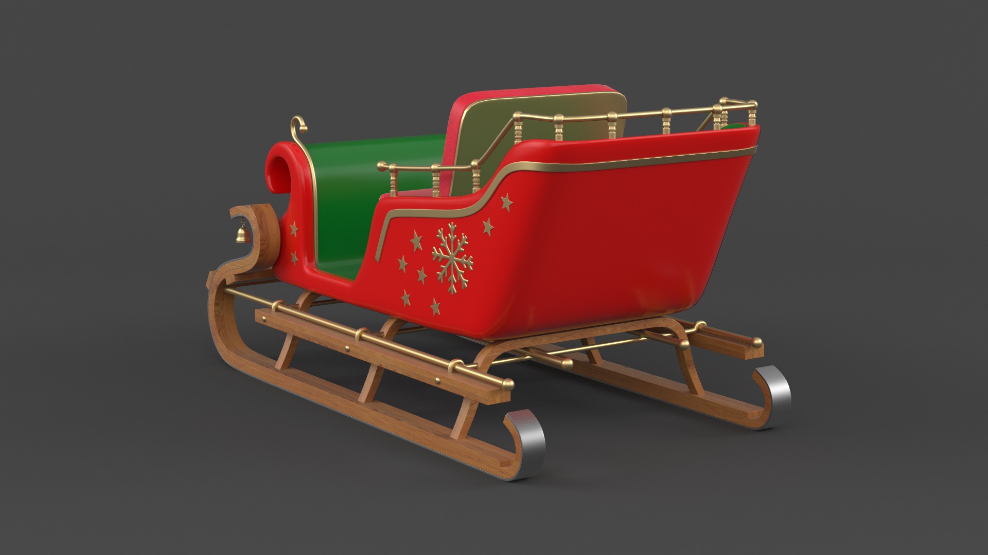 Santa Sleigh 3D model_3